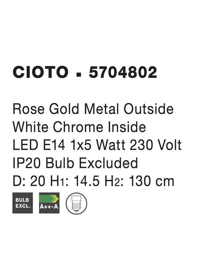 Nova Luce | MODERN PENDANT METAL LUMINAIRES - Cioto - Metal Rose Gold ...