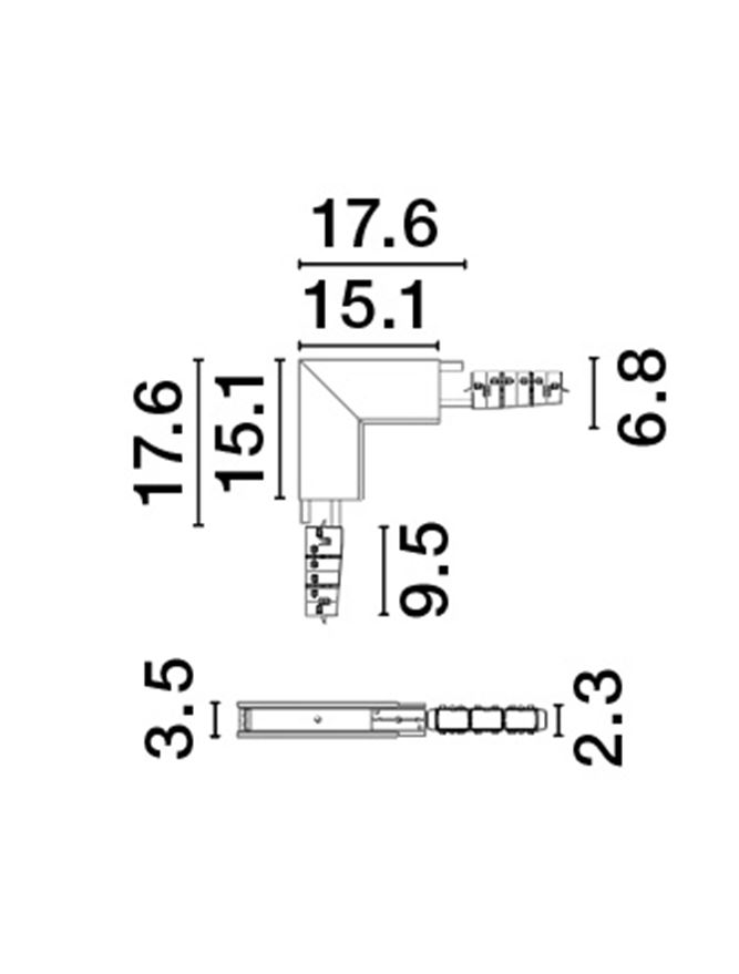 Nova Luce | Accessories - BREDA MAGNETIC - Sandy Black Aluminium Connector