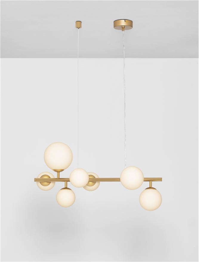 Nova Luce | Suspension - ODILLIA - Opal Glass & Matt Gold Metal