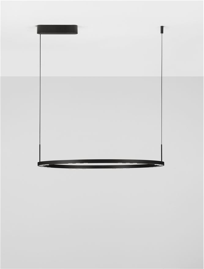 Nova Luce | Suspension - LUNETTE - Sandy Black Aluminium