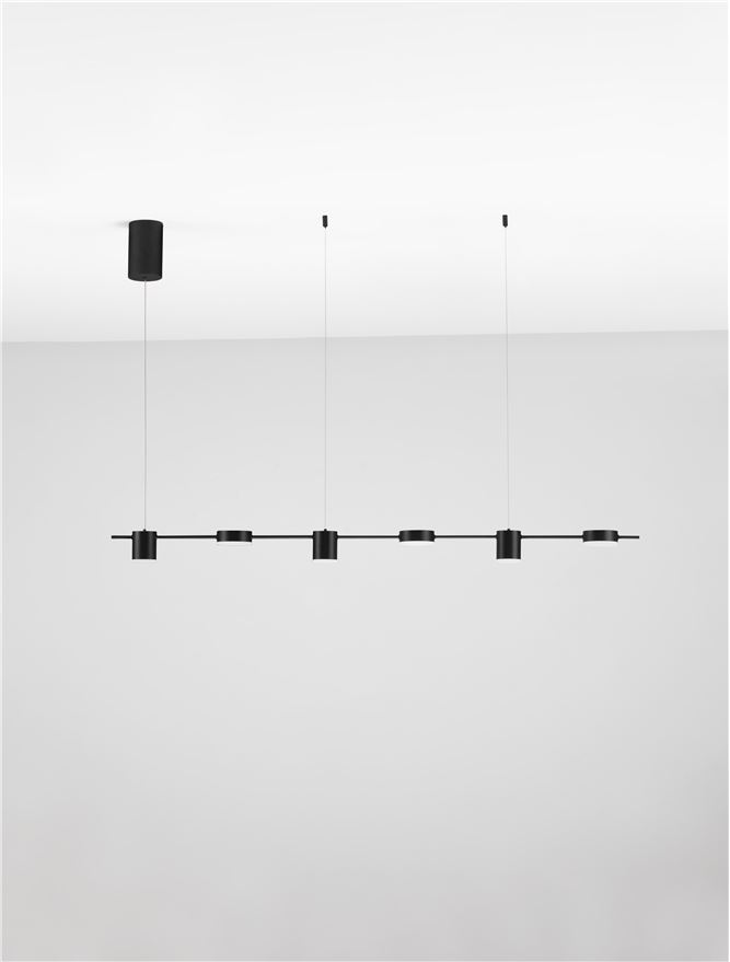 Nova Luce | Suspension - RIAZ - Sandy Black Aluminium & Acrylic