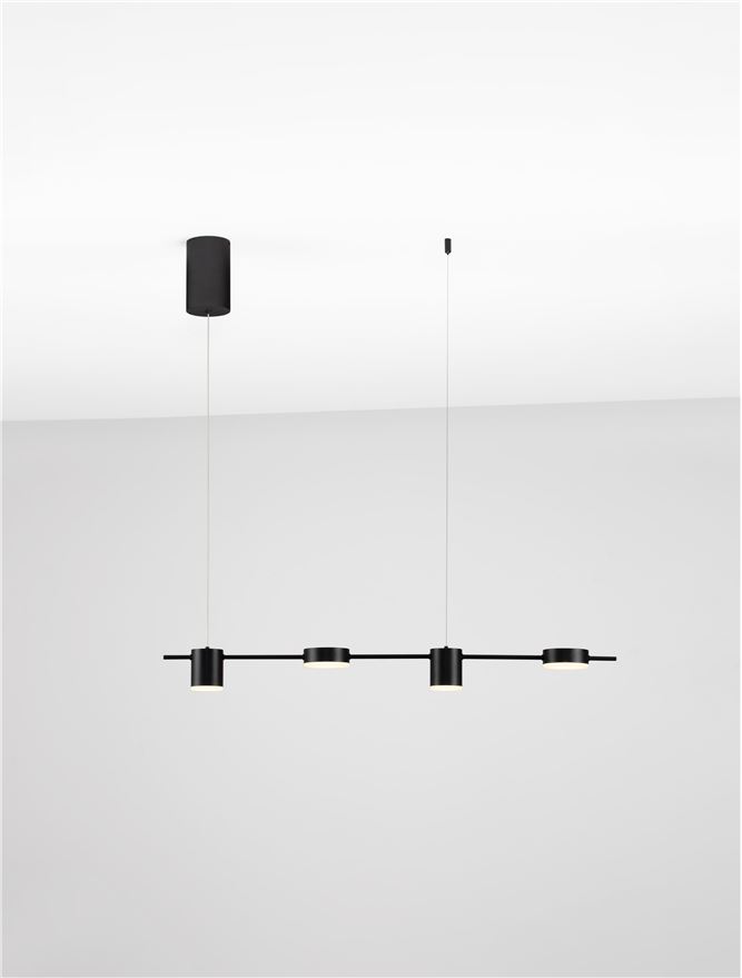 Nova Luce | Suspension - RIAZ - Sandy Black Aluminium & Acrylic