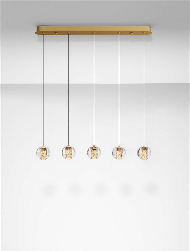 Nova Luce | Suspension - LICIO - Triac Dimmable Gold Metal