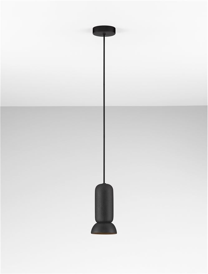 Nova Luce | Suspension - PARLO - Stone Black Ceramic Shade & Sandy