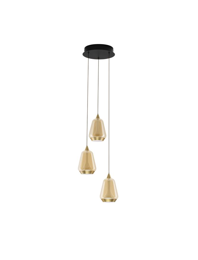 Nova Luce | Suspension - ALISH - Matt Black Metal Base Brass