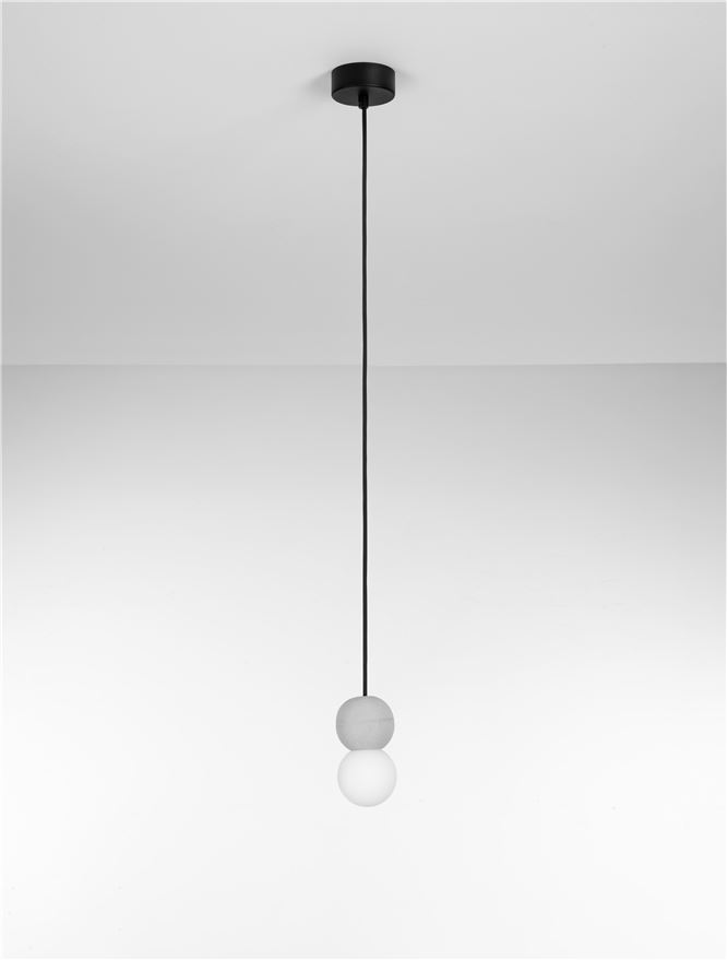 Pendul Nova Luce ZERO 9577018 Gray Concrete & Opal Glass G9 1x5W IP20 [2]