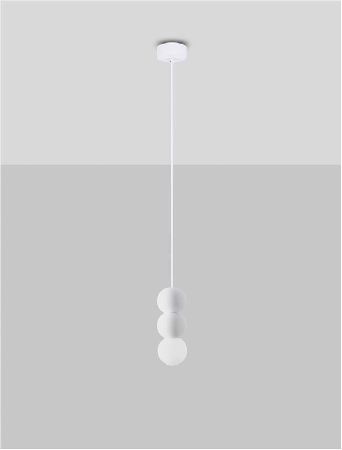 Nova Luce | Suspension - ZERO - Sandy White Gypsum & Opal Glass Nova Luce | Suspension - ZERO - Sandy White Gypsum & Opal Glass