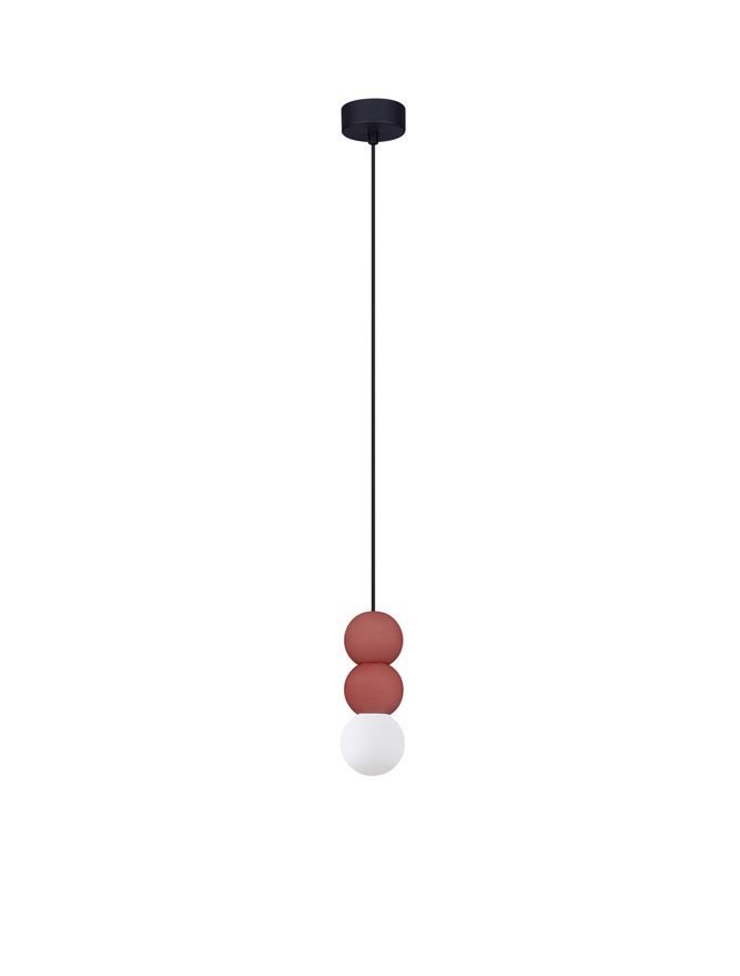 Nova Luce | Suspension - ZERO - Red Concrete & Opal Glass Nova Luce | Suspension - ZERO - Red Concrete & Opal Glass