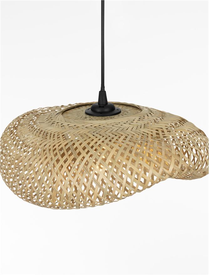 LUANA-mam٭¨̮ Nova Luce | Suspension - ADALINE - Natural Bamboo & Black Base