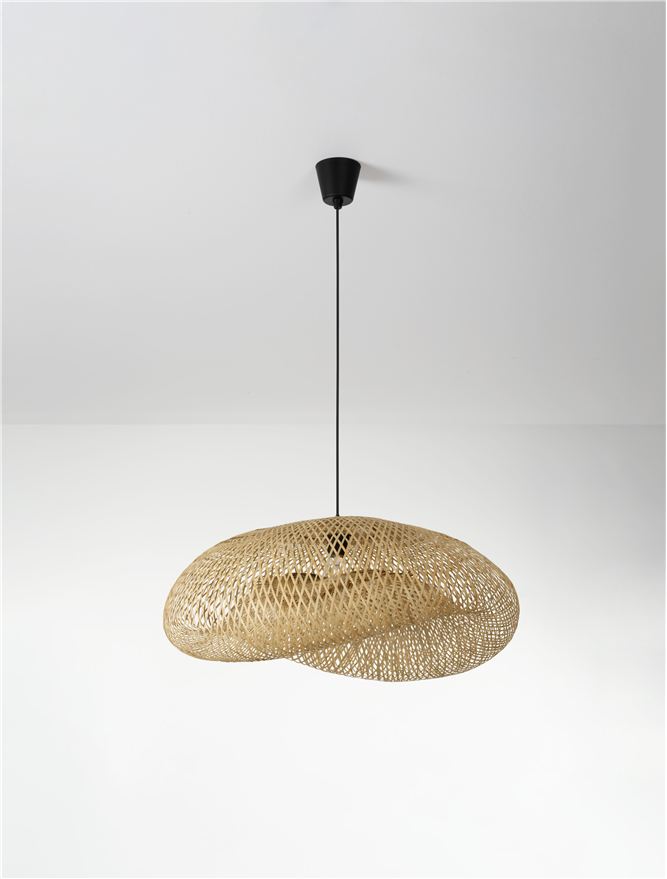 LUANA-mam٭¨̮ Nova Luce | Suspension - ADALINE - Natural Bamboo & Black Base