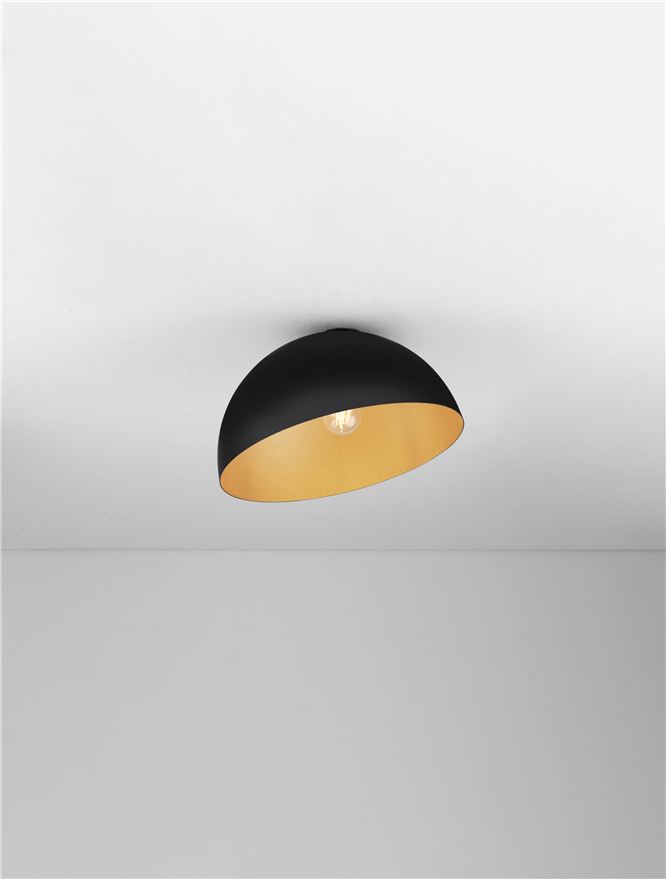 Nova Luce | Ceiling - ONIA - Sandy Black & Inner Gold Metal