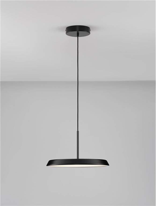 Nova Luce | Suspension - OPHELIA - Matt Black & Veneer Metal