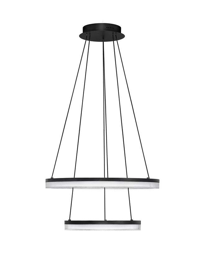 Nova Luce | Suspension - LONELA - Sandy Black Aluminium & Acrylic