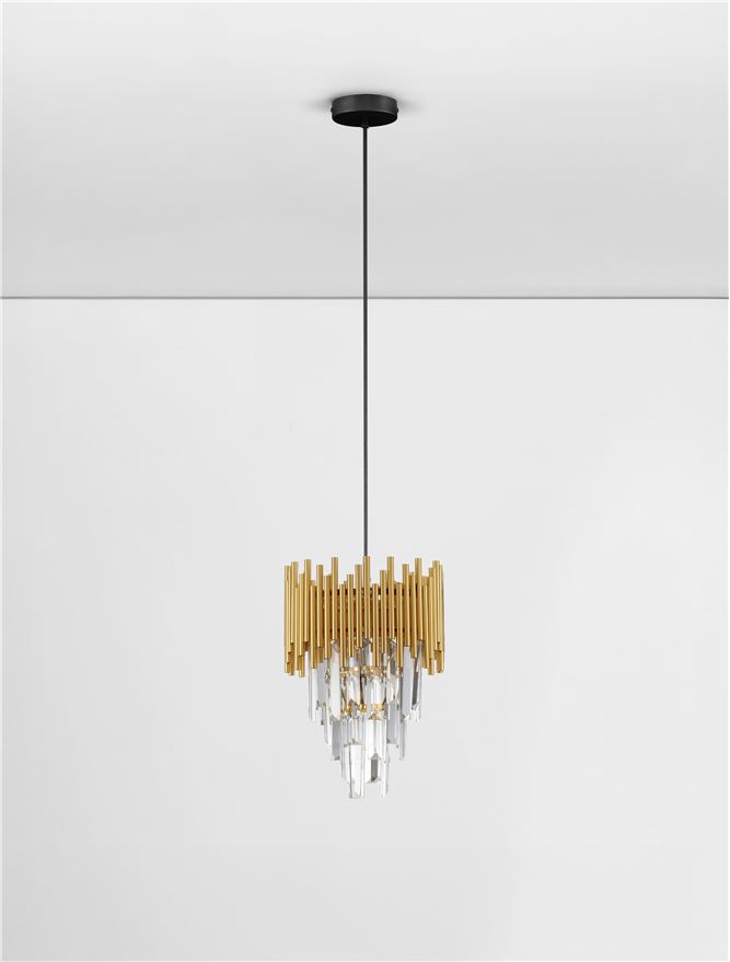 Nova Luce | Suspension - MAGNOLIA - Gold Aluminium & K5