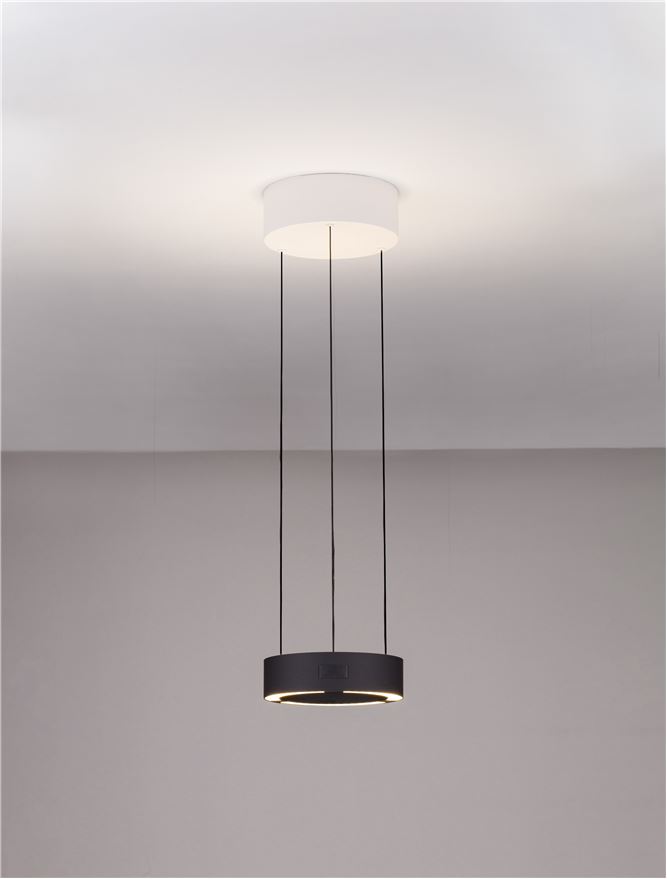 Nova Luce | Suspension - ZANE - Black Metal Outside Gold Metal Inside