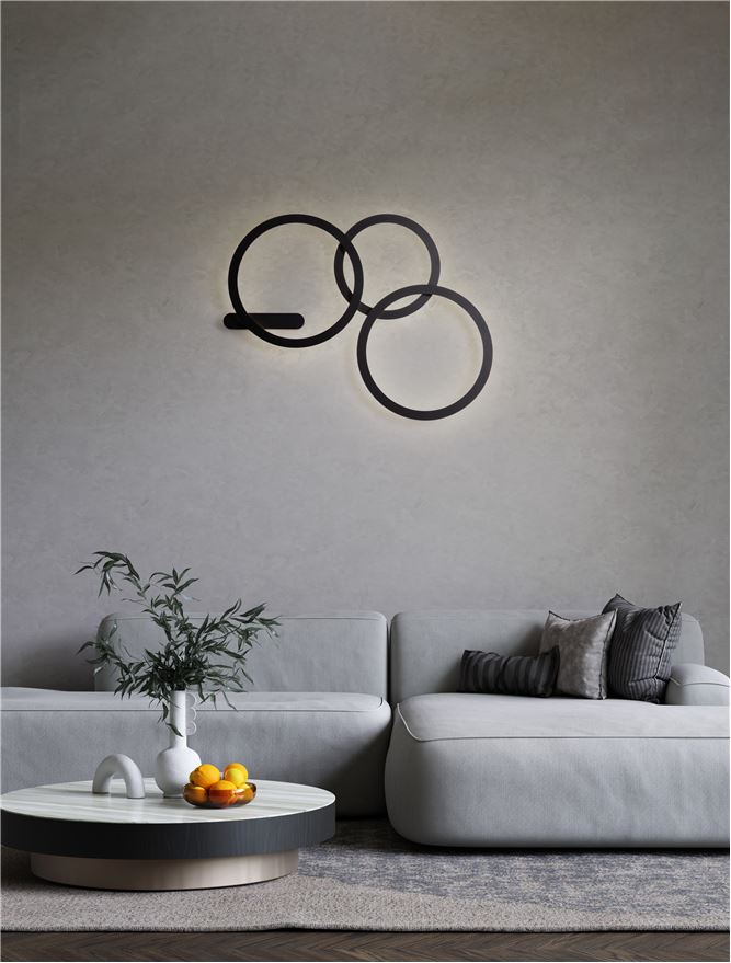 Nova Luce | Wall - LYB - Sandy Black Aluminium & Acrylic