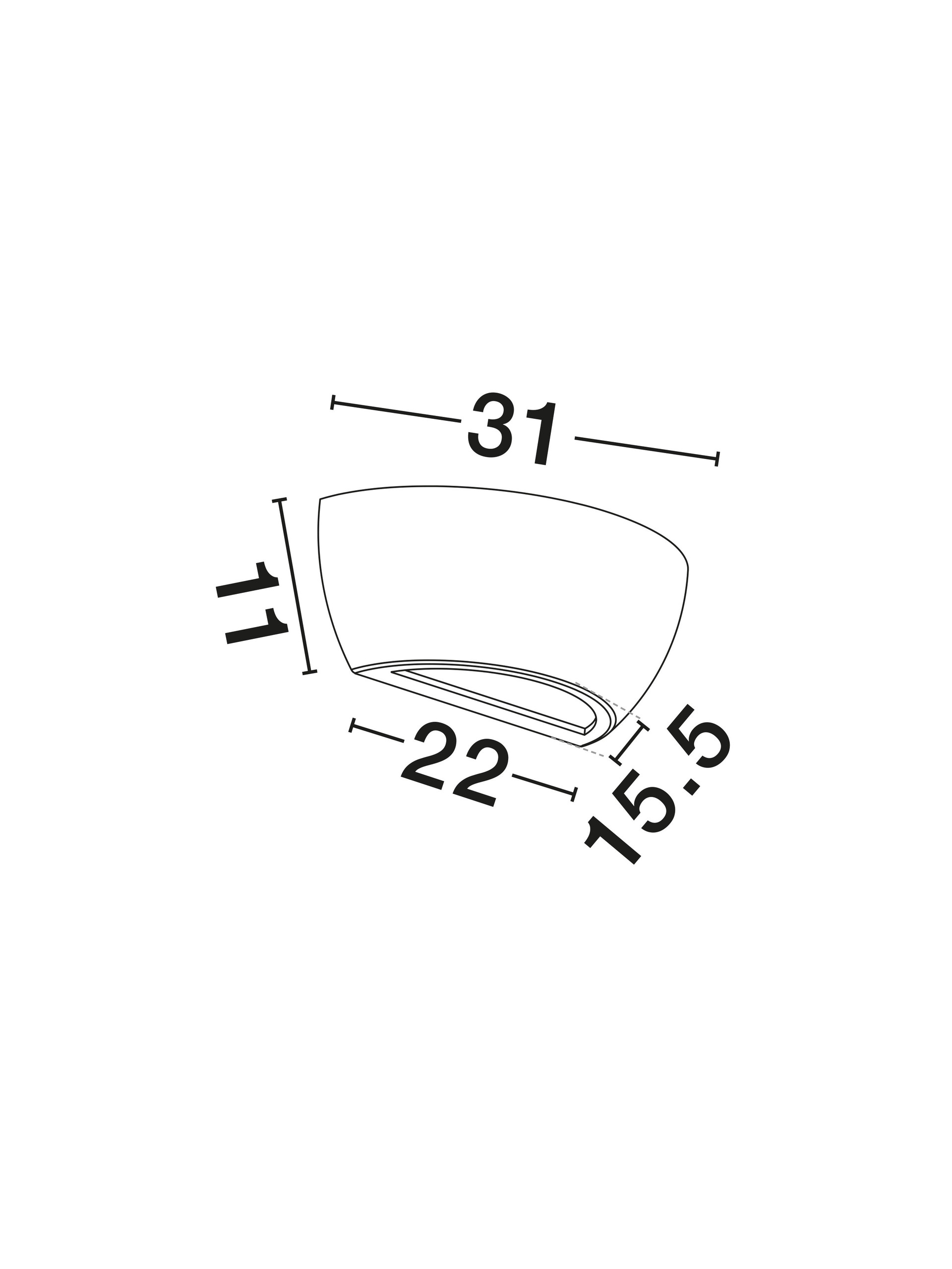 SANDRO | L 32 W 17 H 12 cm | 5 W | IP20 | White | Gypsum