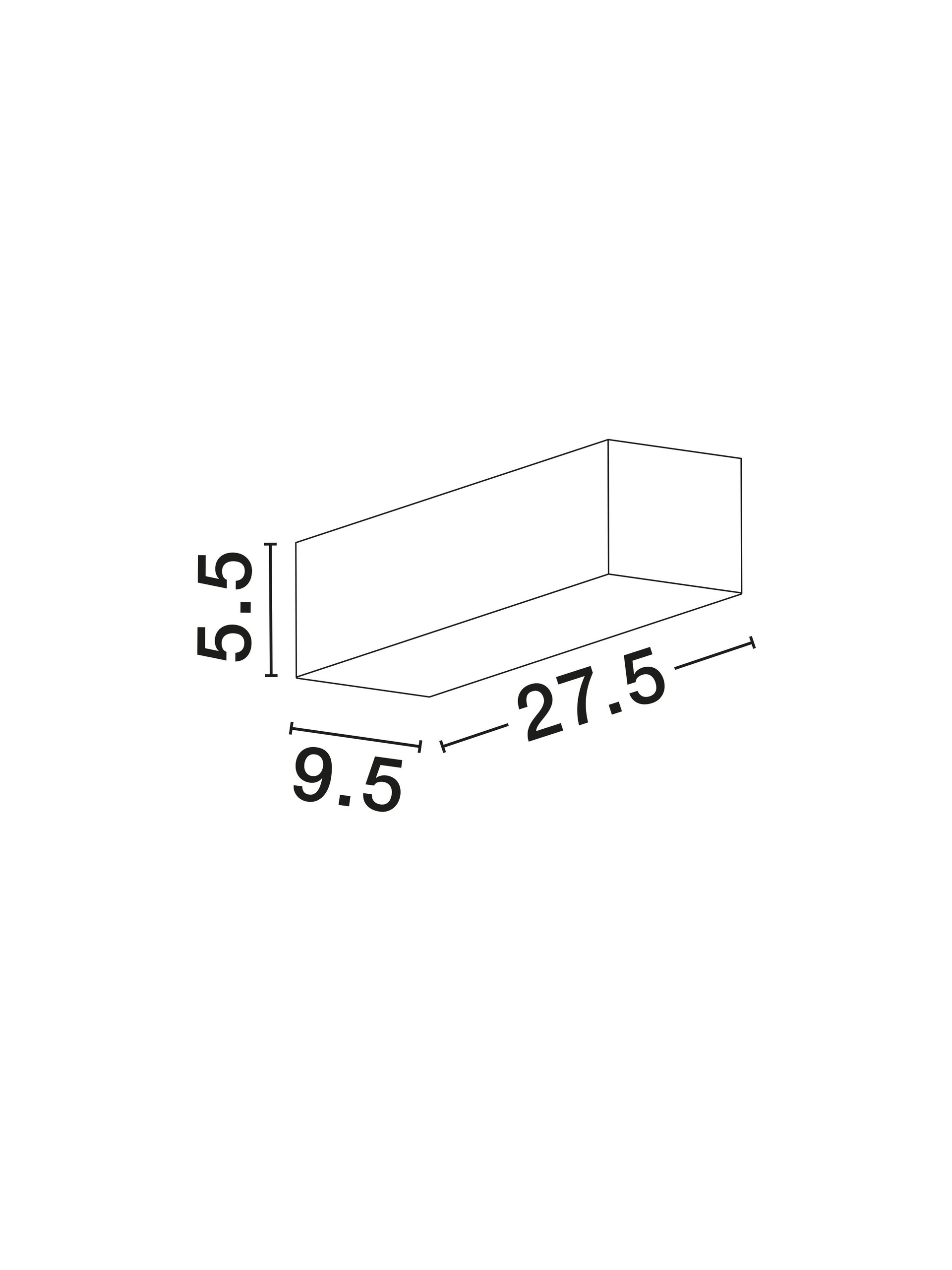 SANDRO | L 27.5 W 9.5 H 5.5 cm | 5 W | IP20 | White | Gypsum