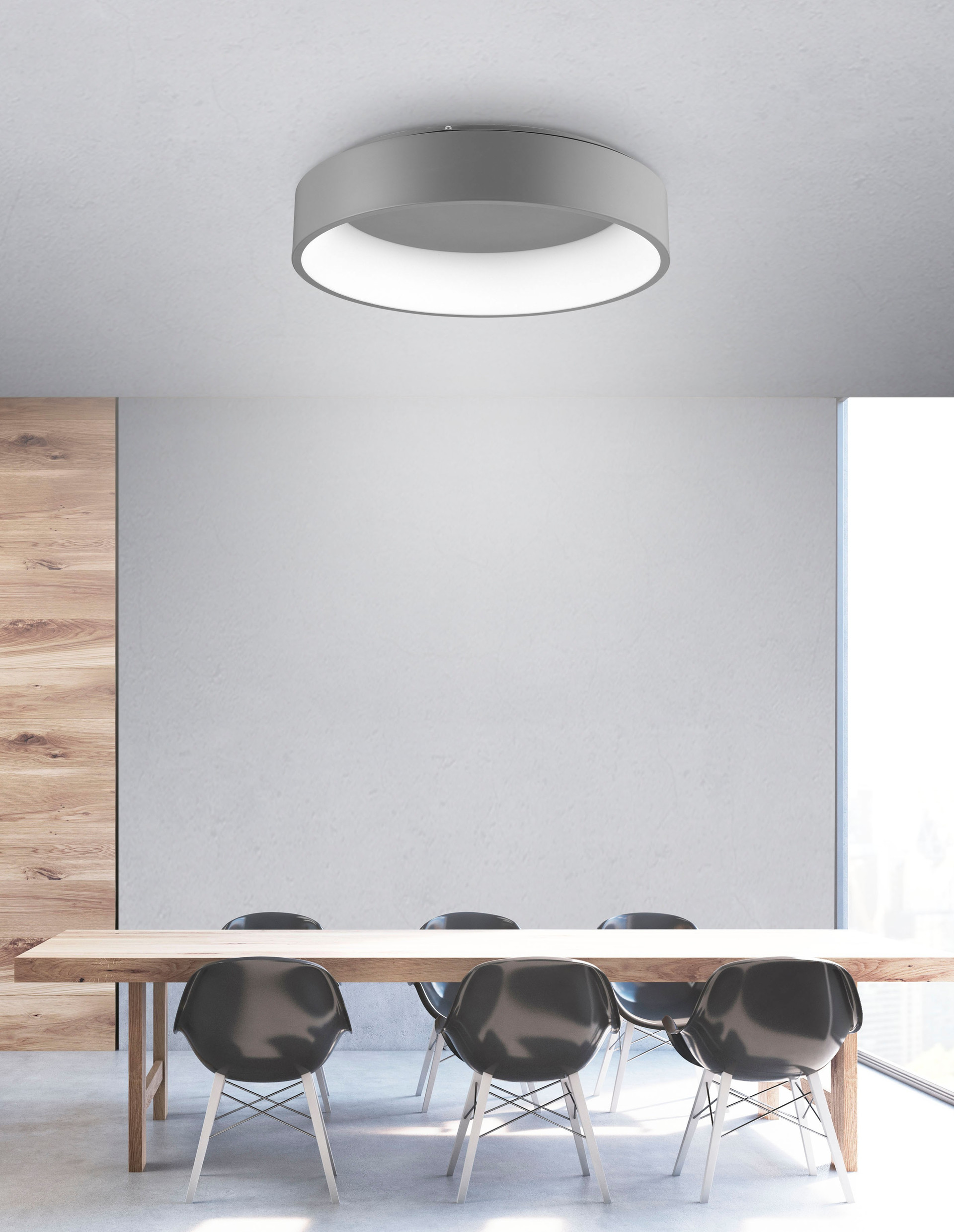 RANDO | H 13 D 60 cm | 42 W | 3000 K | 2691 lm | IP20 | Gray | Aluminum/Acrylic