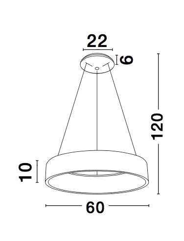 RANDO | H 120 D 60 cm | 42 W | 3000 K | 3010 lm | IP20 | Black | Aluminum/Acrylic