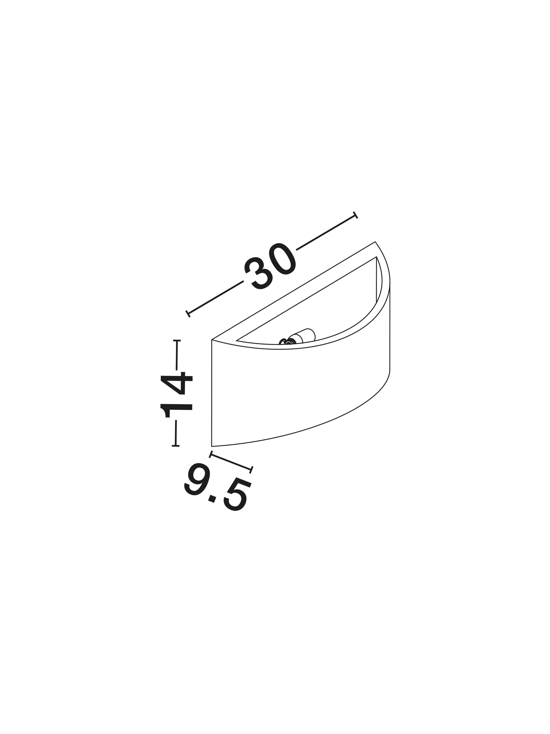 OTELLO | L 30 W 9.5 H 14 cm | 5 W | IP20 | White | Gypsum