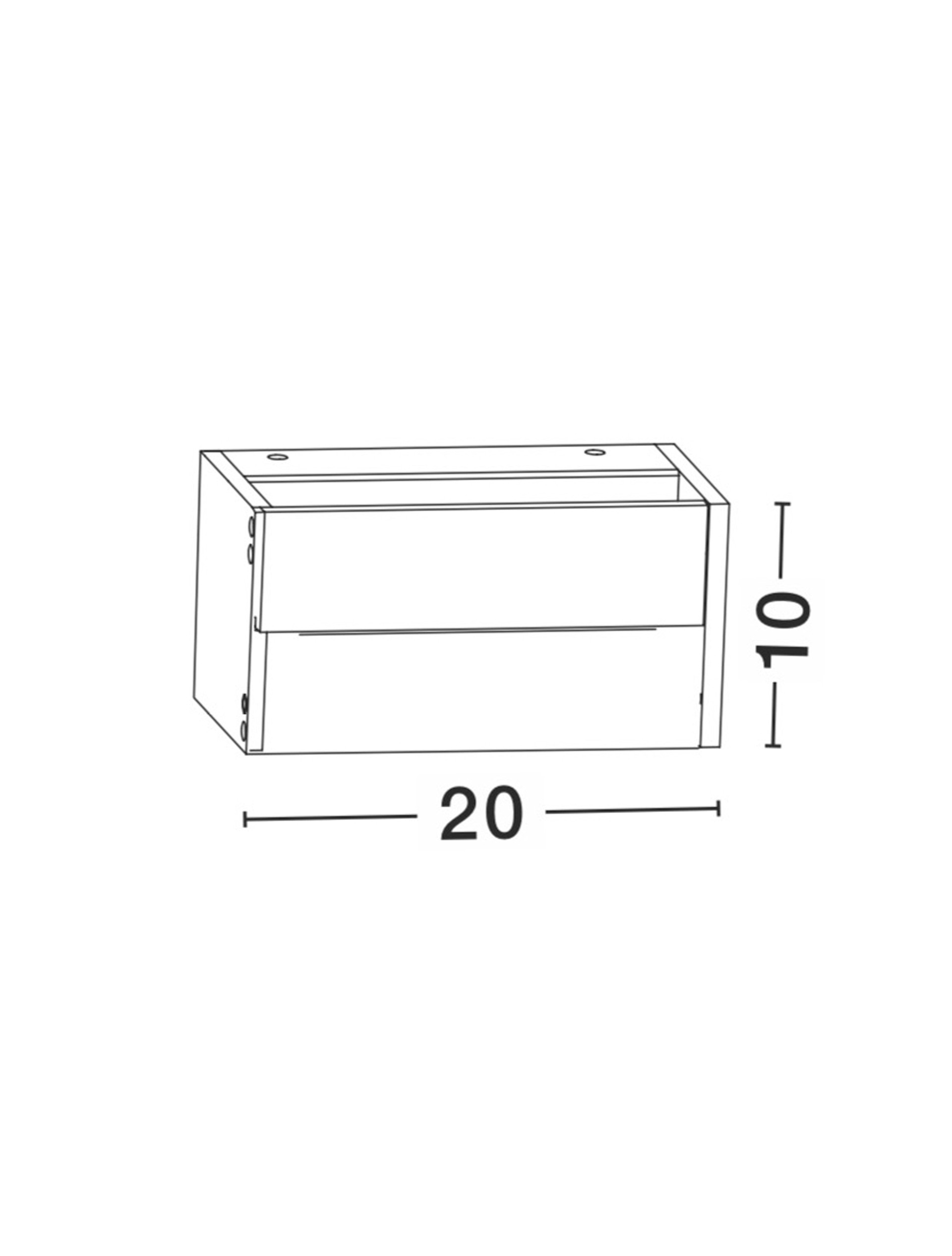 TWIN | L 20 W 10 H 10 cm | 10 W | 3000 K | 476 lm | IP54 | Dunkelgrau | Aluminium