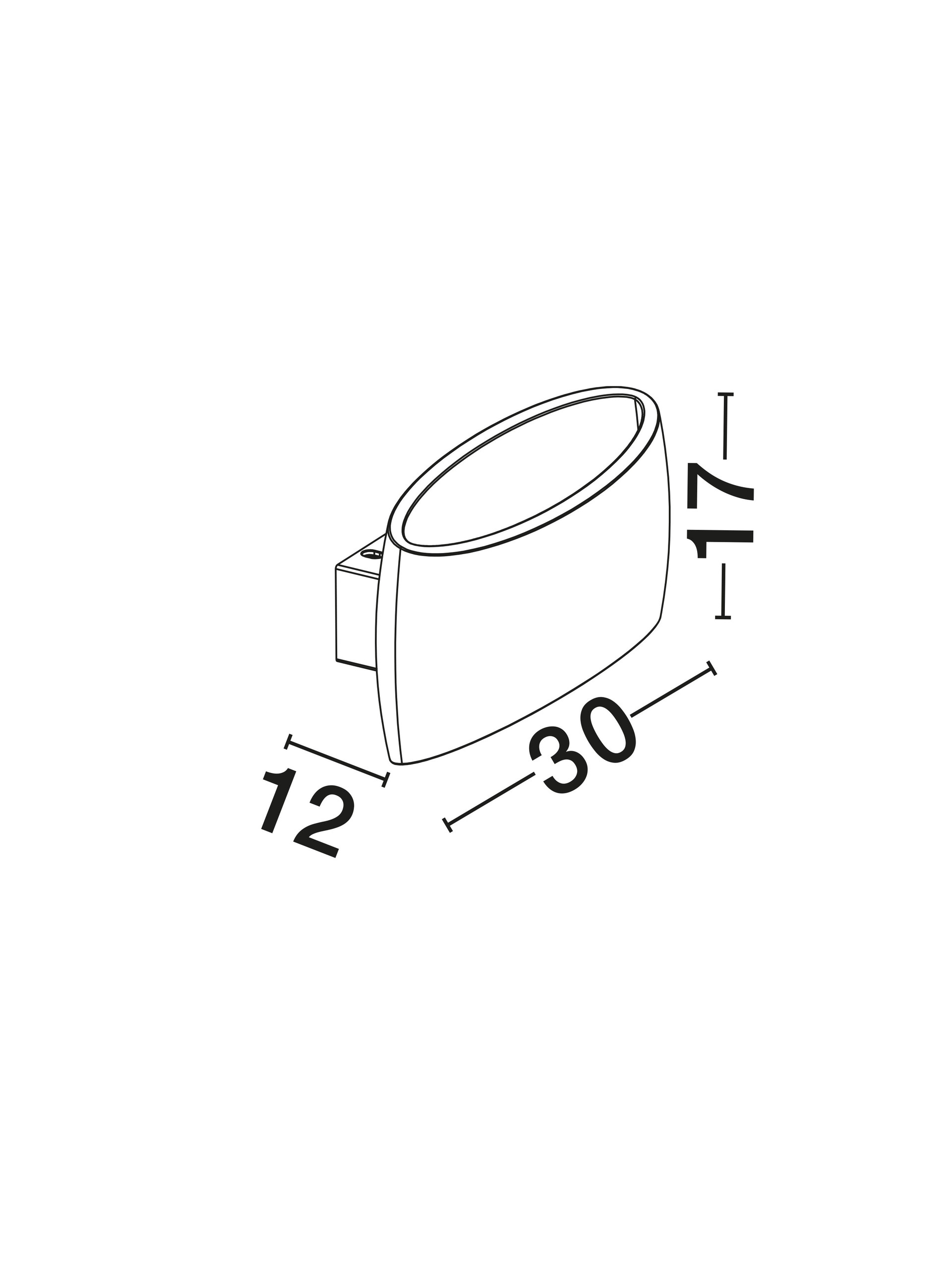 OTELLO | L 30 W 12 H 17 cm | 12 W | IP20 | Weiß | Gips