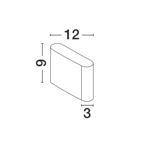 SOHO | L 12 W 3 H 10 cm | 6 W | 3000 K | 480 lm | IP54 | White | Aluminum