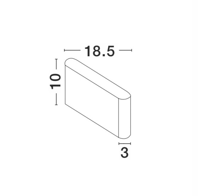 SOHO | L 18.5 W 3 H 10 cm | 10 W | 3000 K | 800 lm | IP54 | Grigio Scuro | Alluminio