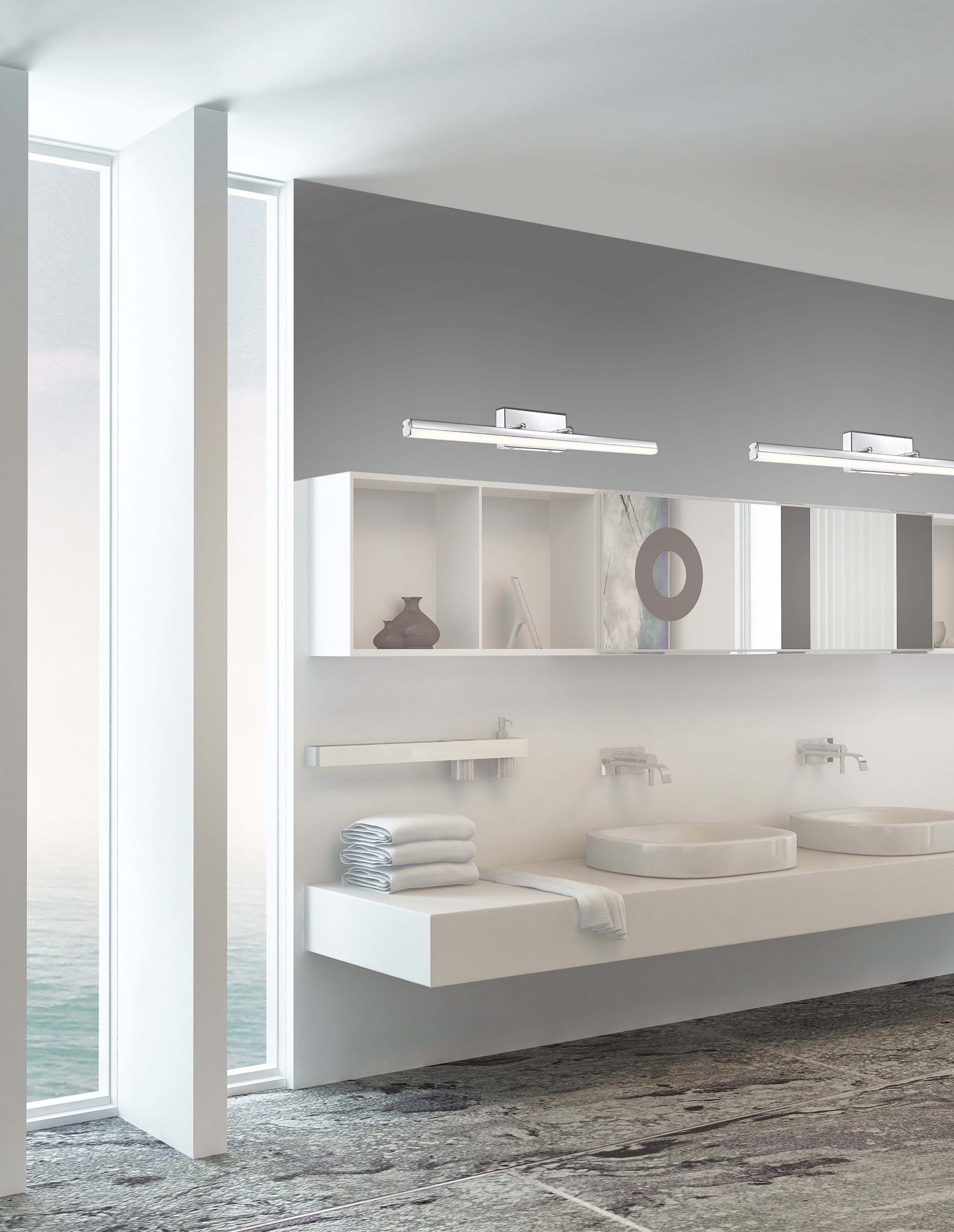 VANESE | L 63 W 7.5 H 7.5 cm | 18 W | 3000 K | 1922 lm | IP44 | Chrome | Aluminum/Acrylic
