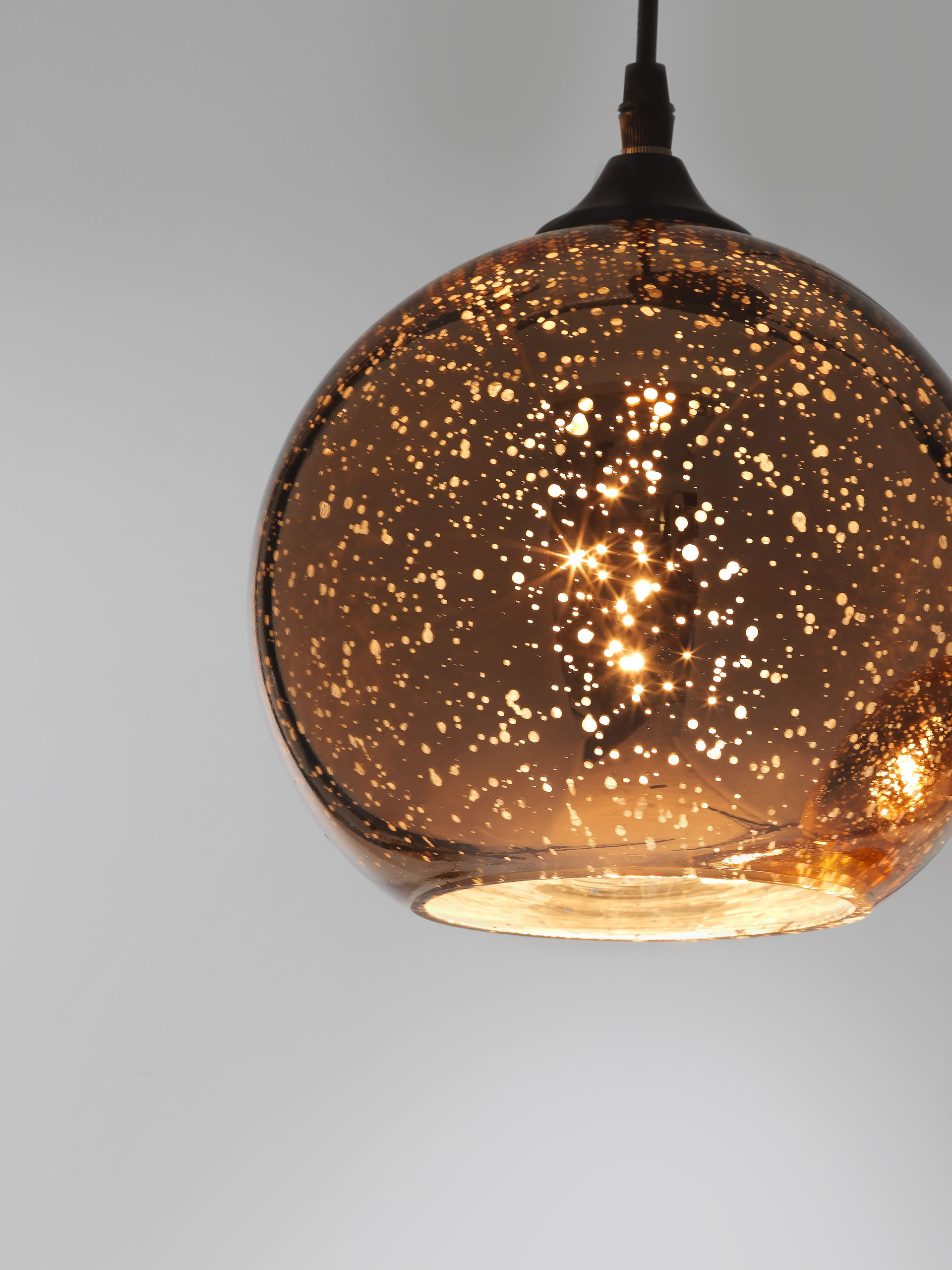 BLAZE | H 130 D 18 cm | 12 W | IP20 | Black/Copper | Glass/Metal
