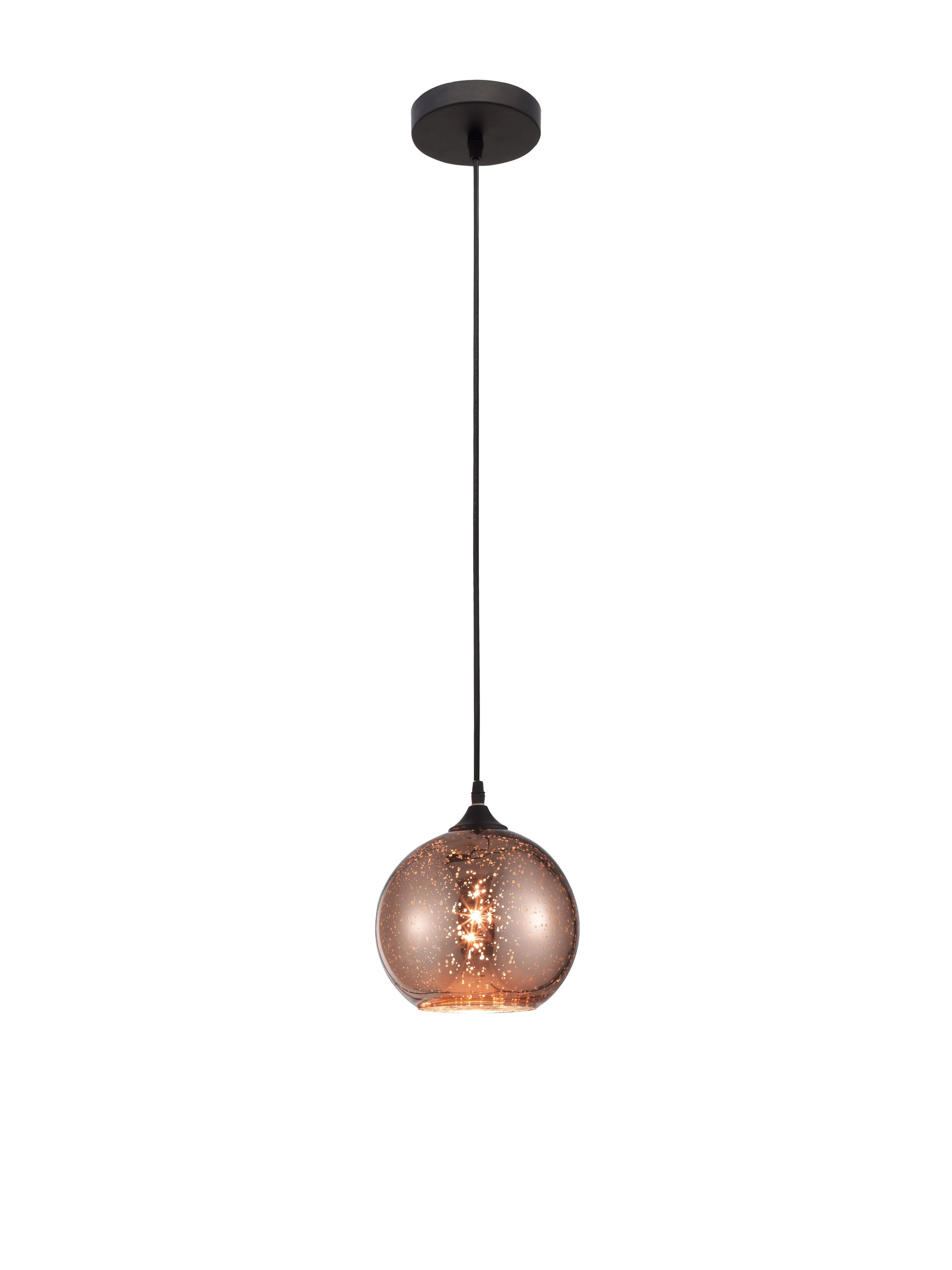 BLAZE | H 130 D 18 cm | 12 W | IP20 | Black/Copper | Glass/Metal