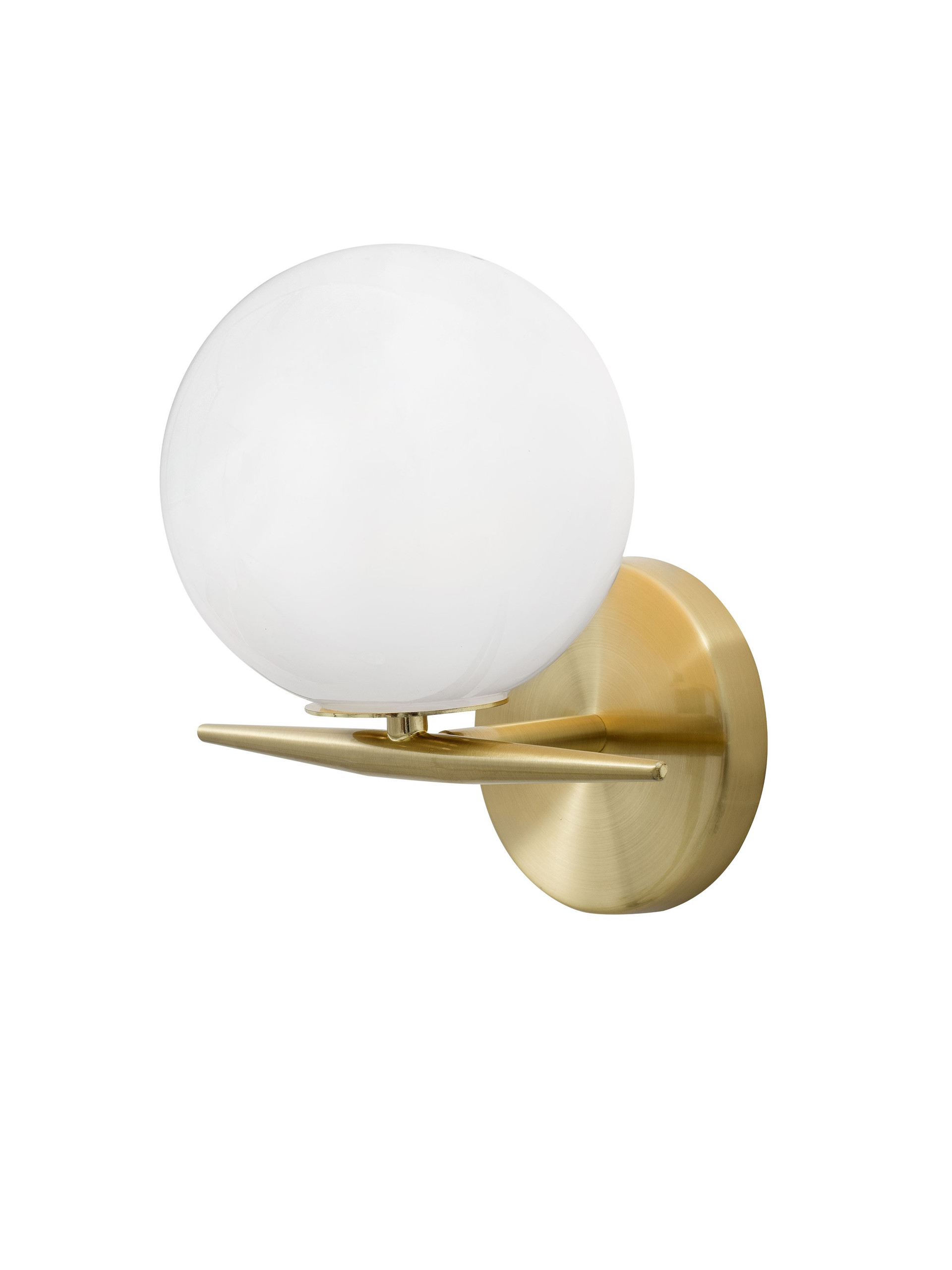 VITTON | W 18 H 22 D 21 cm | 5 W | IP20 | White/Brass | Glass/Metal