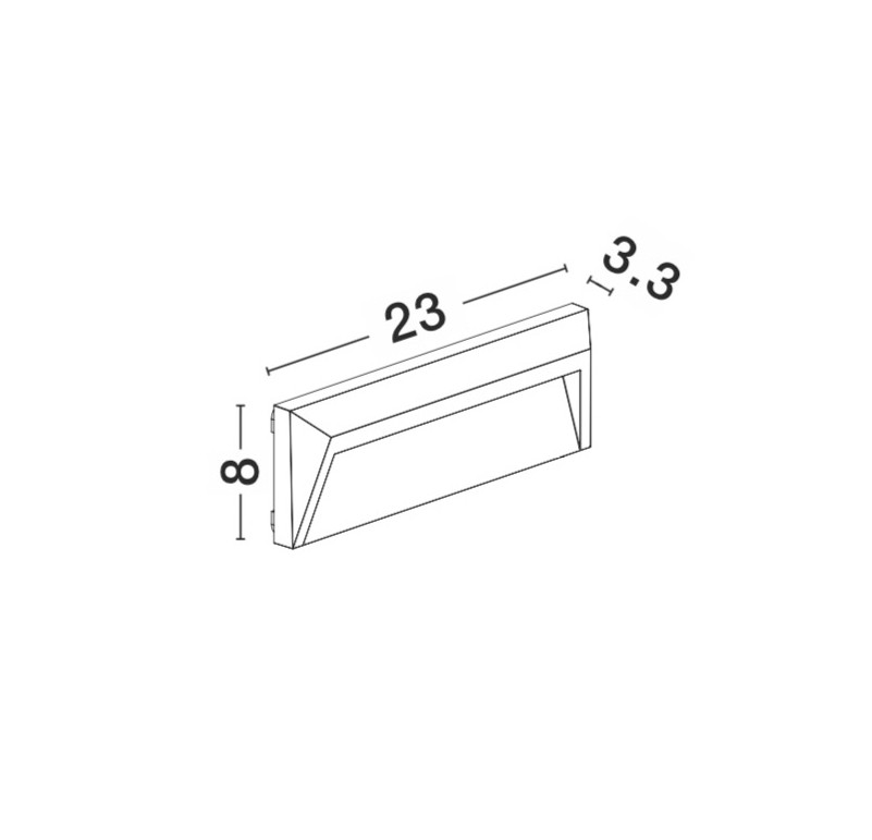 LUTON | L 23 W 3.3 H 8 cm | 2 W | 3000 K | 212 lm | IP65 | Dark Gray | Polycarbonate