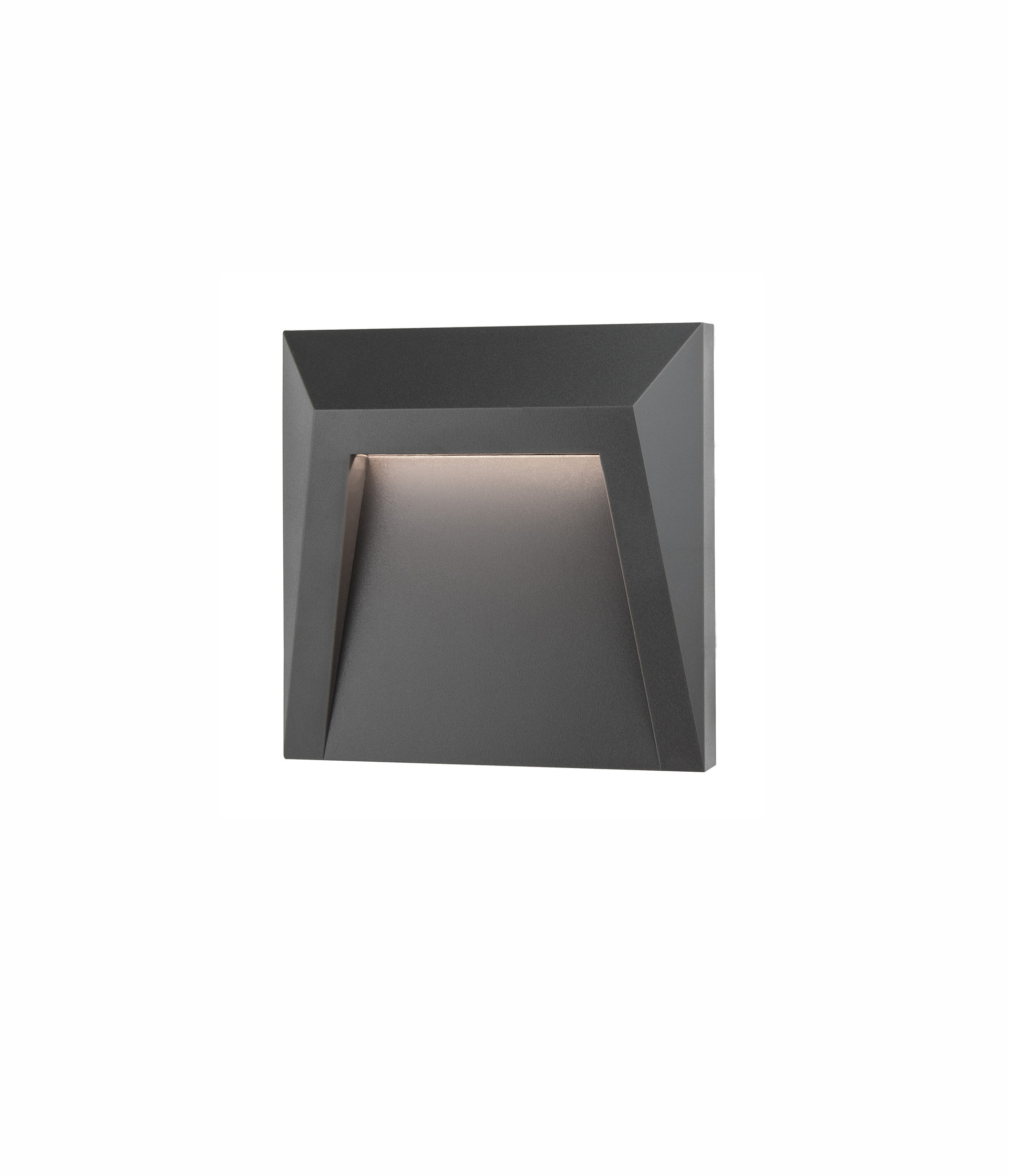 LUTON | L 12.5 W 3.3 H 12.5 cm | 1 W | 3000 K | 145 lm | IP65 | Dark Gray | Polycarbonate