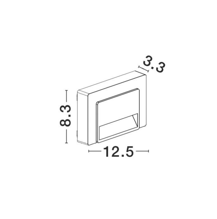 LUTON | L 12.5 W 3.3 H 8.3 cm | 1 W | 3000 K | 150 lm | IP65 | Dark Gray | Polycarbonate
