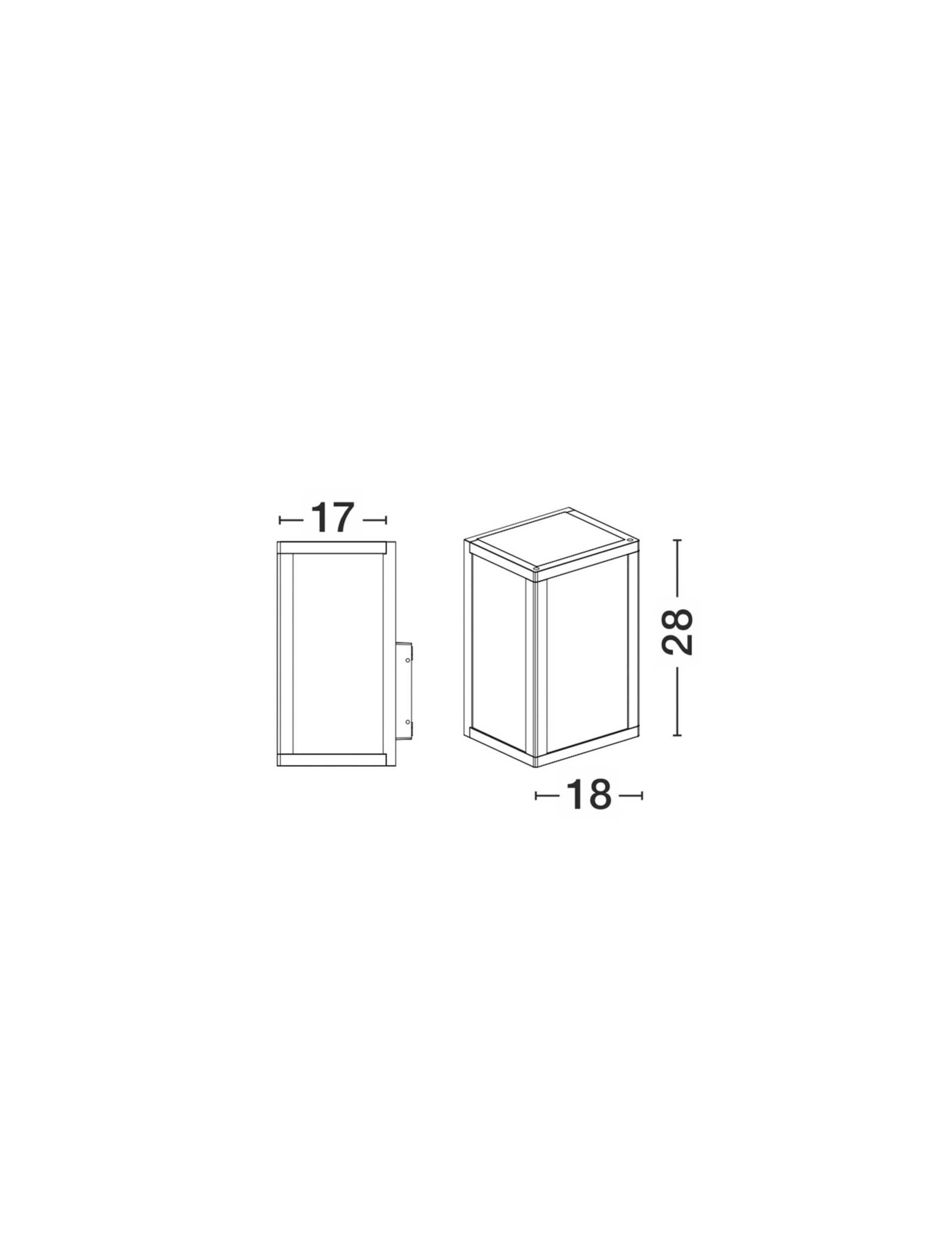 ZEST | L 18 W 17 H 28 cm | 12 W | IP54 | Black | Aluminum