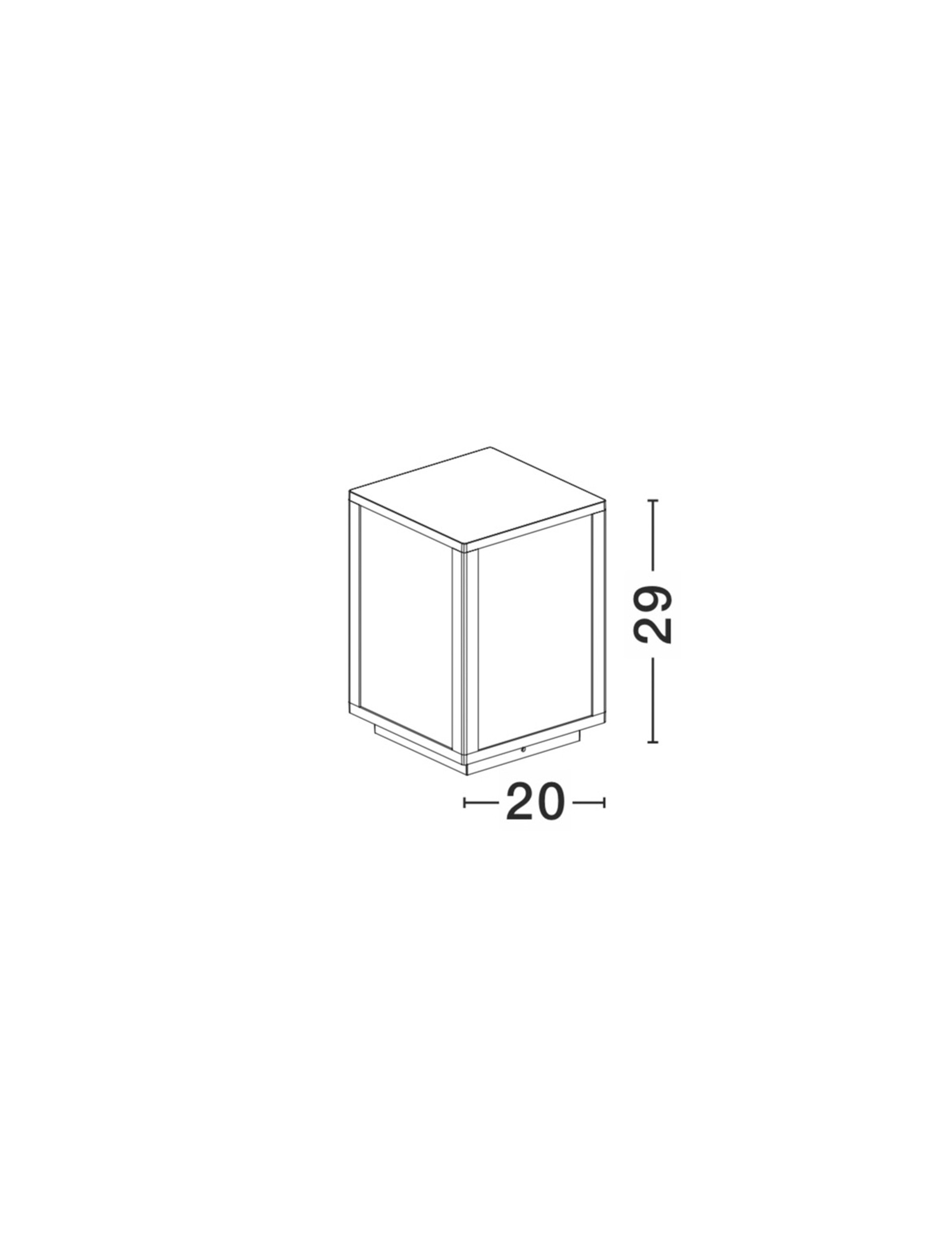 ZEST | L 20 W 20 H 29 cm | 12 W | IP54 | Black | Aluminum