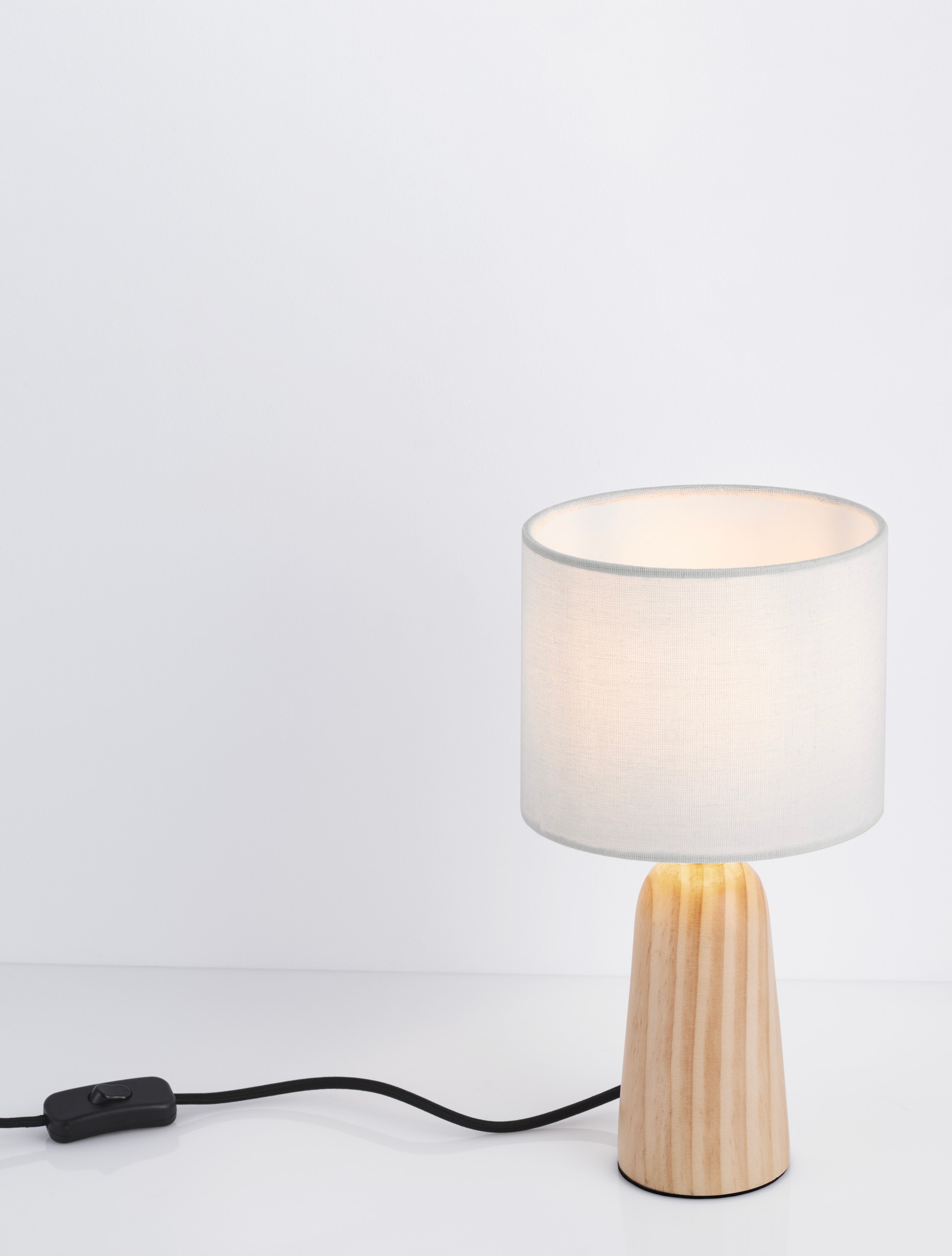 OBY | H 30 D 16 cm | 12 W | IP20 | Beige | Linen/Wood