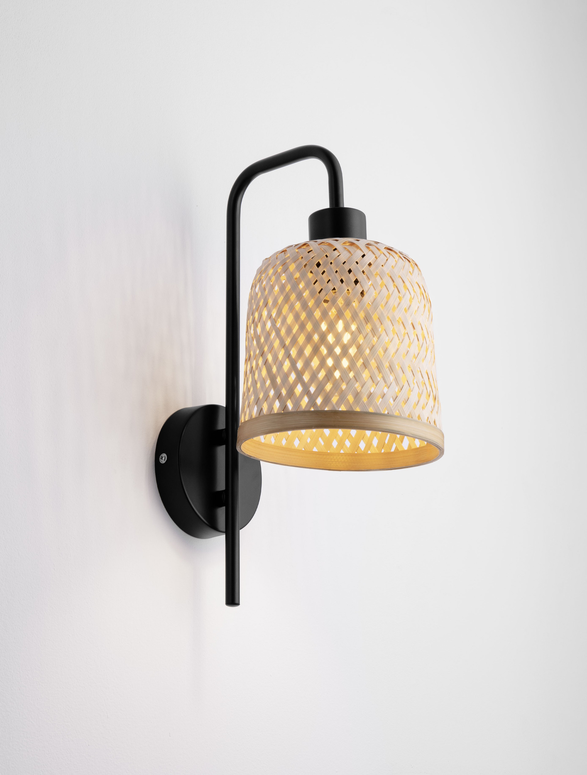 INTRA | L 16 W 22 H 36 cm | 12 W | IP20 | Black/Beige | Metal/Bamboo