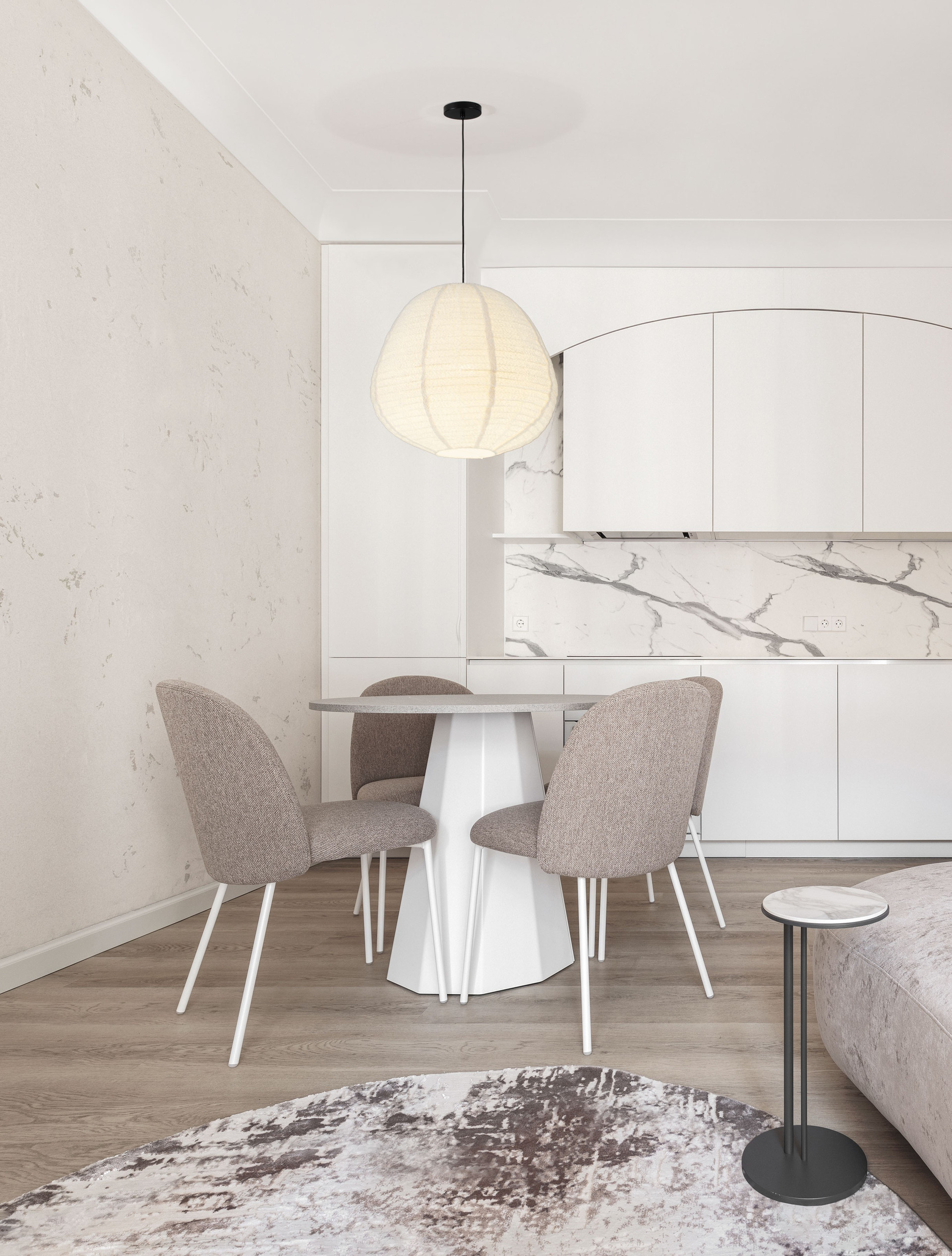 NUBBLE | H 120 D 60 cm | 12 W | IP20 | White | Bouclé Fabric