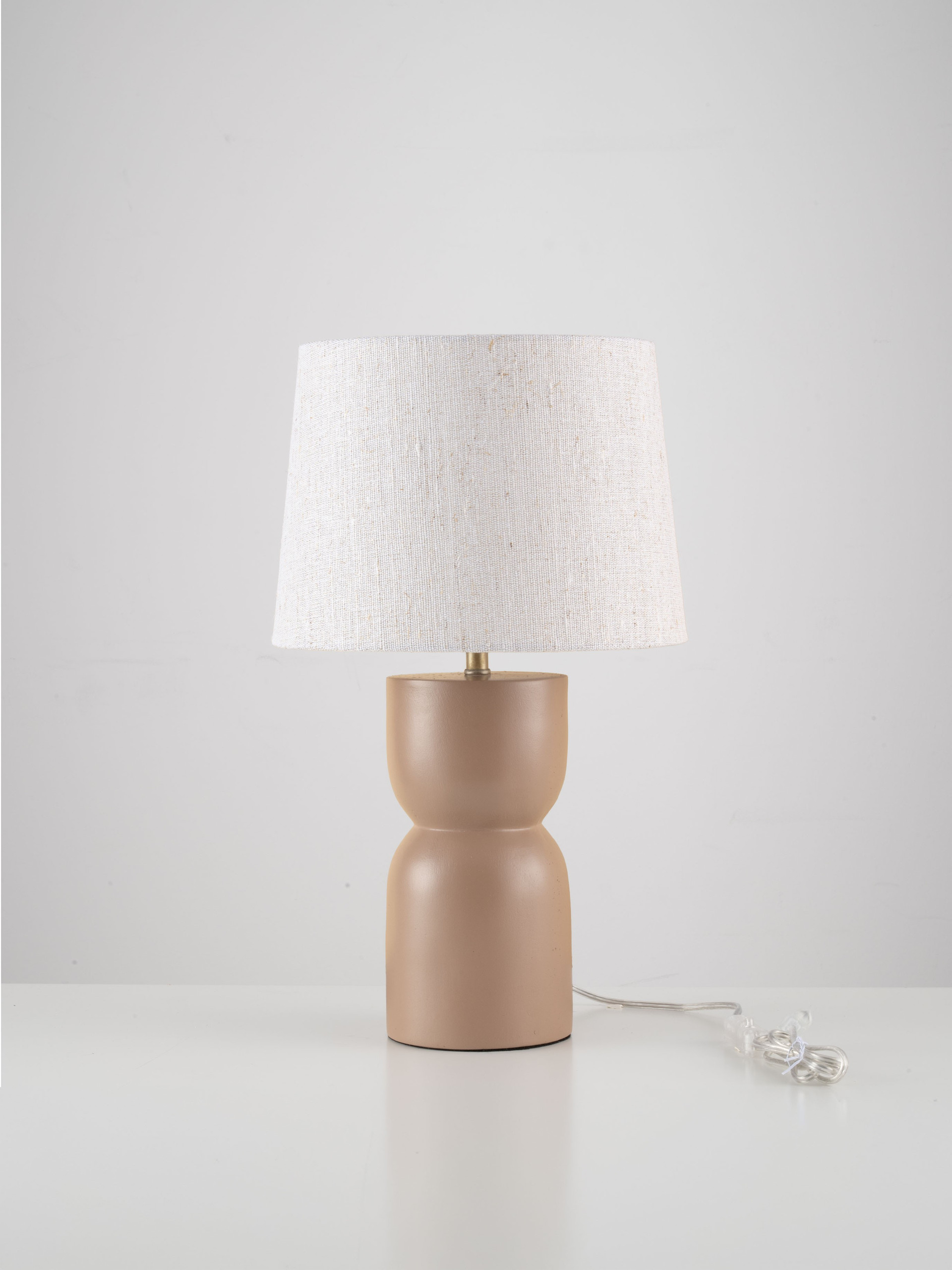 ARMIN | H 47 D 28 cm | 12 W | IP20 | White/Oak | Concrete/Jute