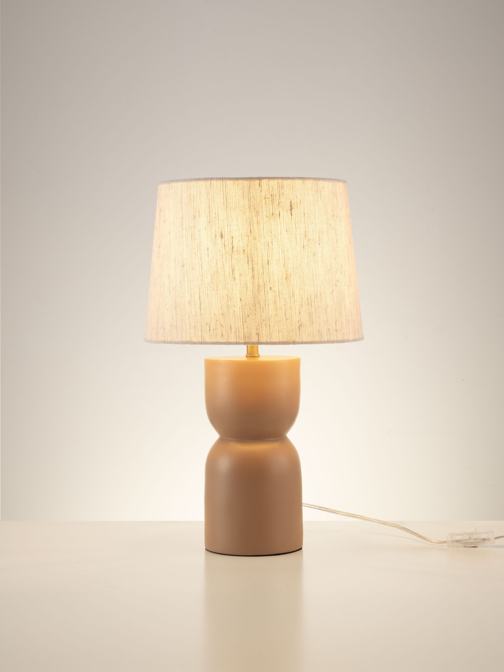 ARMIN | H 47 D 28 cm | 12 W | IP20 | White/Oak | Concrete/Jute