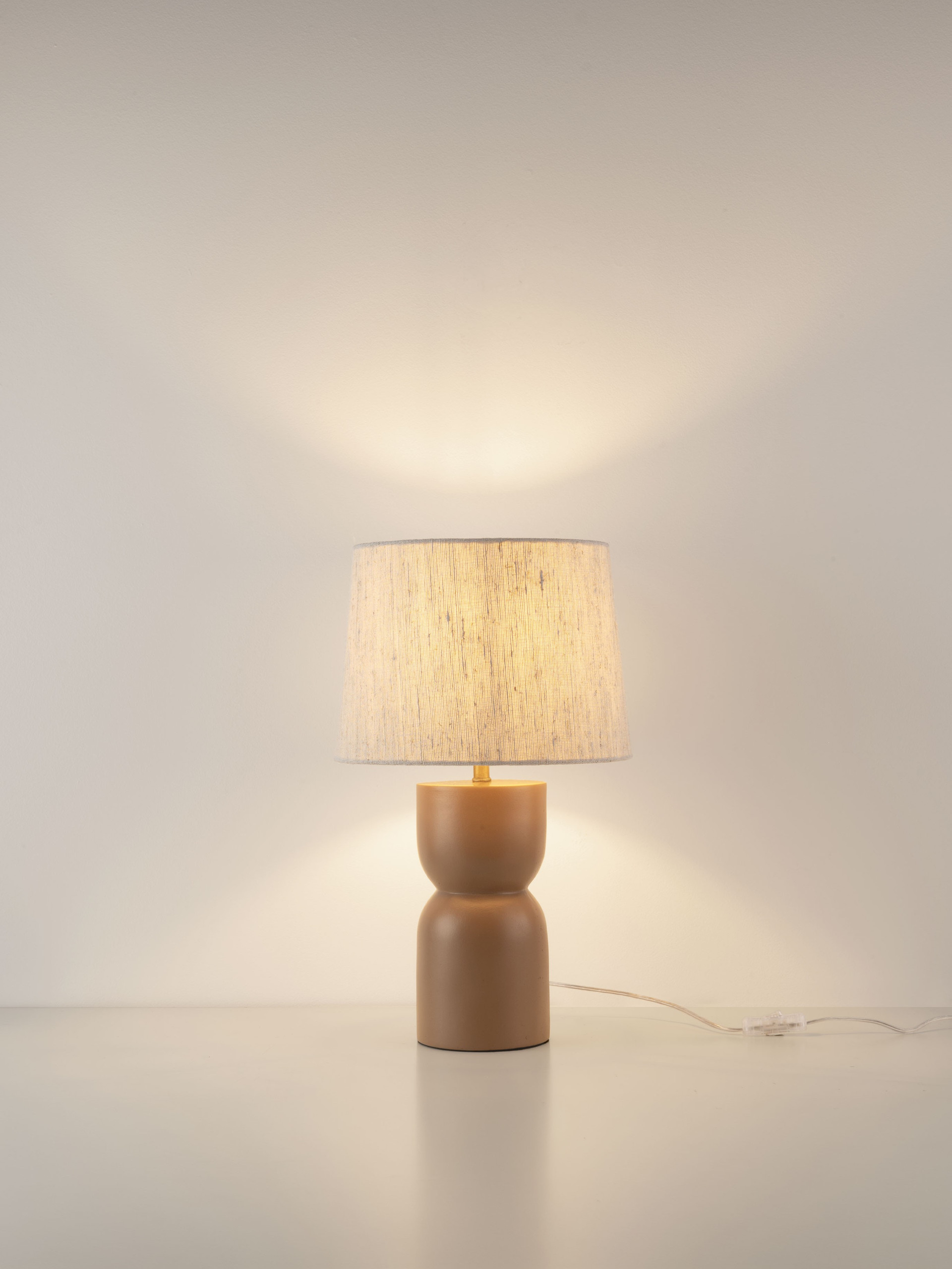 ARMIN | H 47 D 28 cm | 12 W | IP20 | White/Oak | Concrete/Jute