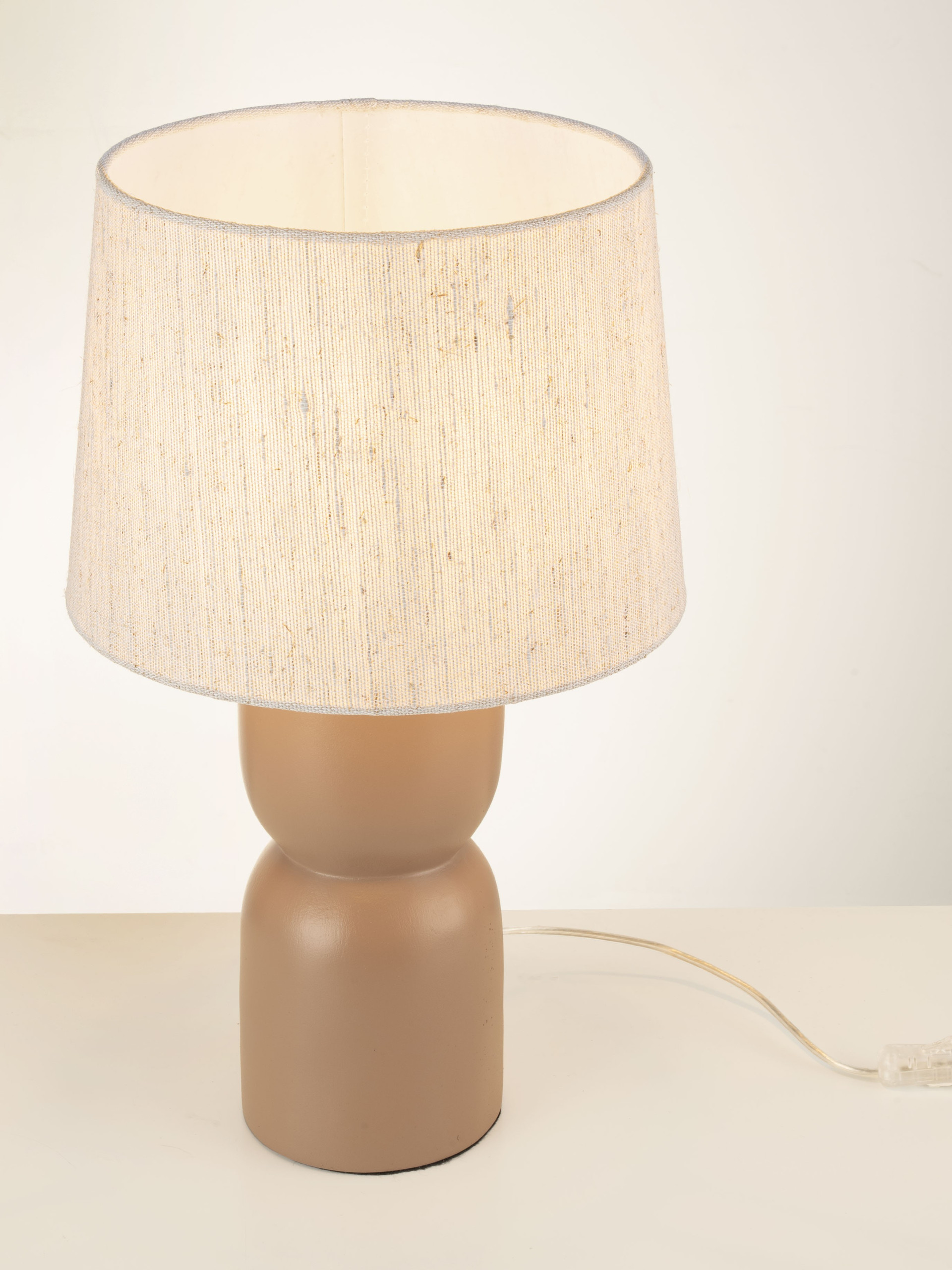 ARMIN | H 47 D 28 cm | 12 W | IP20 | White/Oak | Concrete/Jute