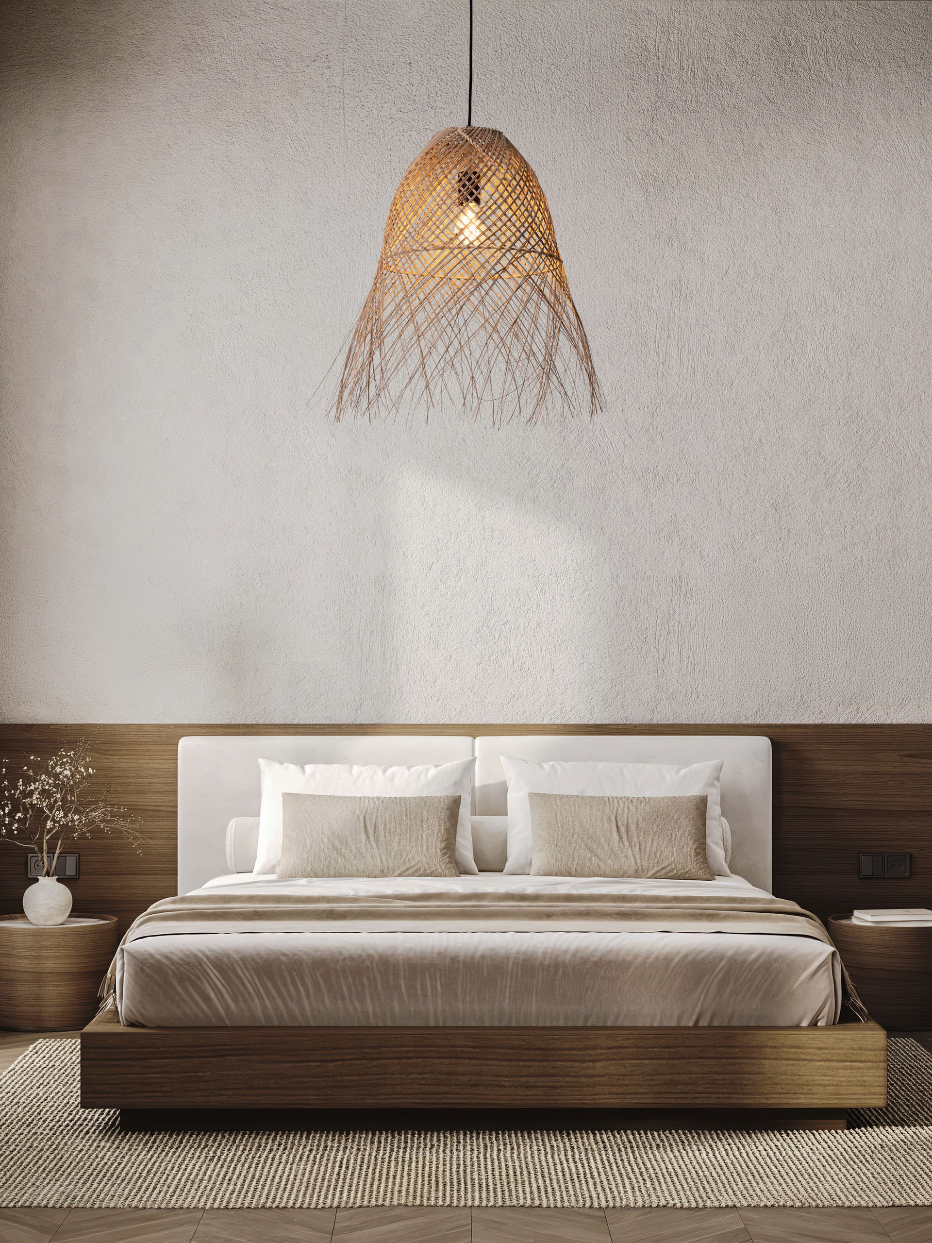 GRES | H 150 D 50 cm | 12 W | IP20 | Beige | Wicker