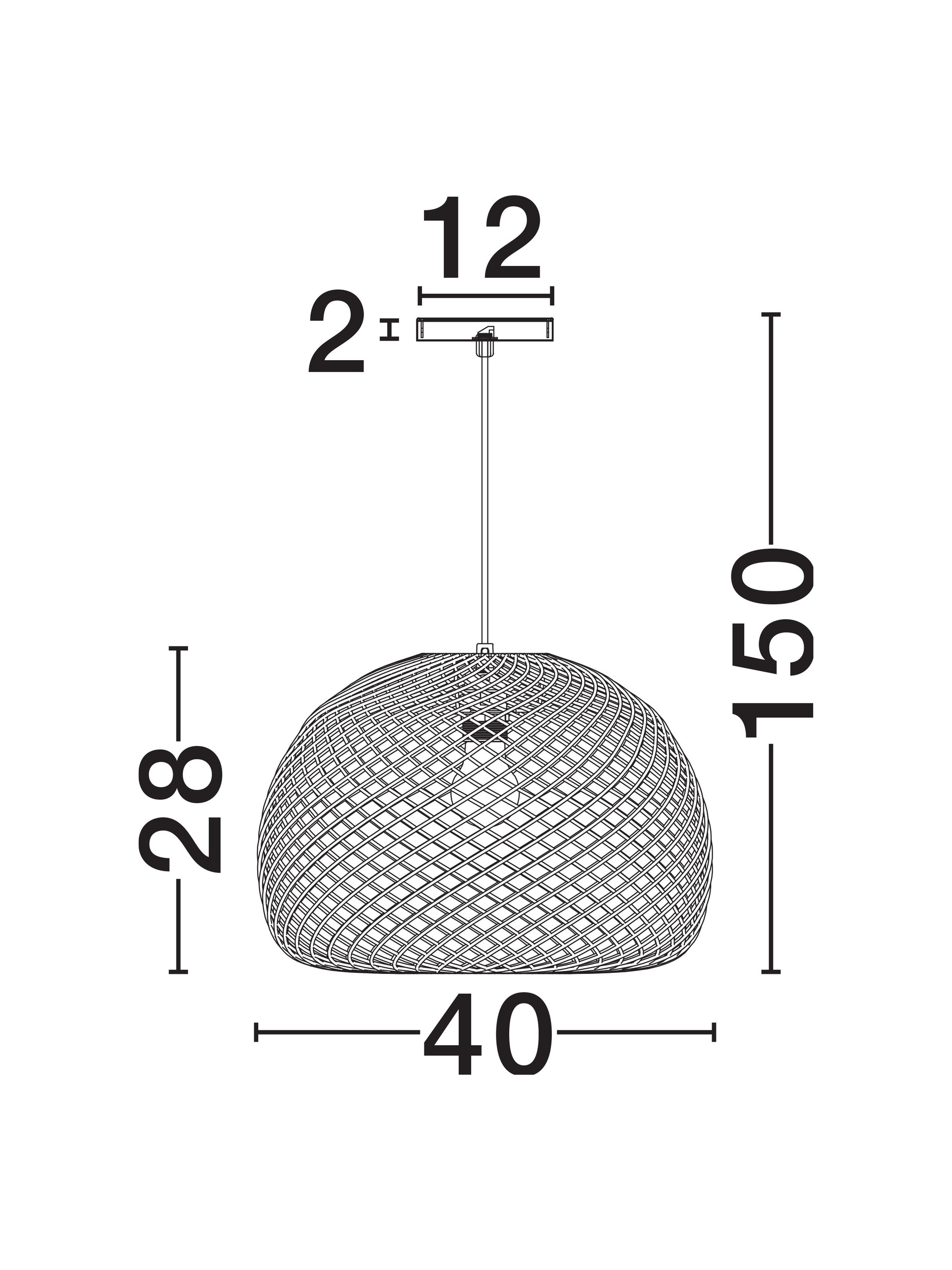 TALO | H 150 D 40 cm | 12 W | IP20 | Λευκό | Χαρτί/Μπαμπού