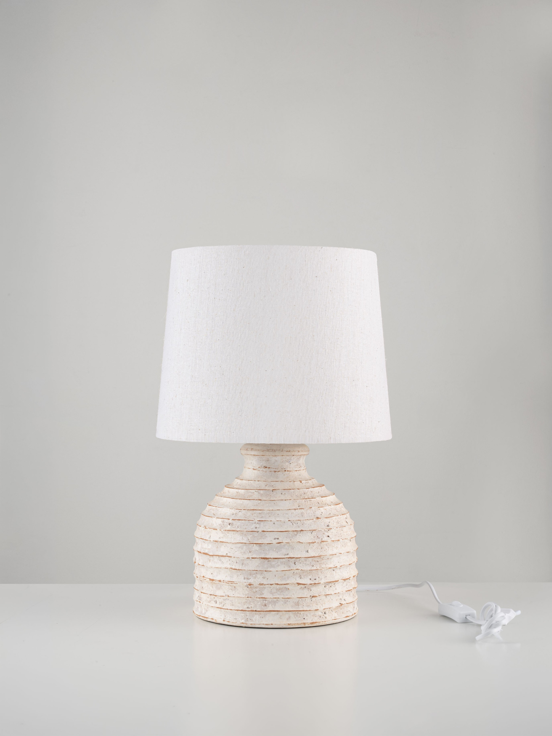 PEREZ | H 46 D 30 cm | 12 W | IP20 | Λευκό | Κεραμικό/Jute