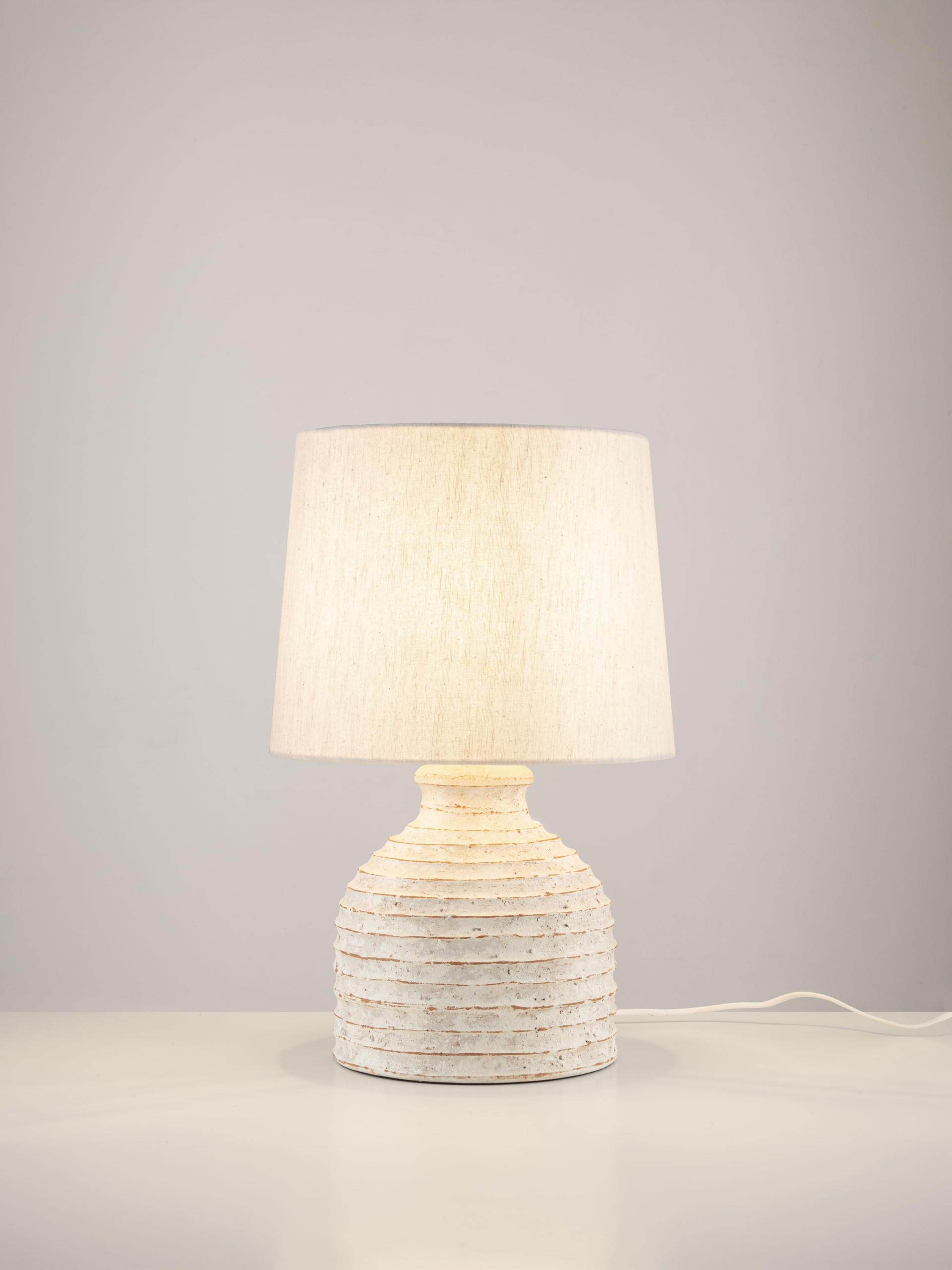 PEREZ | H 46 D 30 cm | 12 W | IP20 | Λευκό | Κεραμικό/Jute