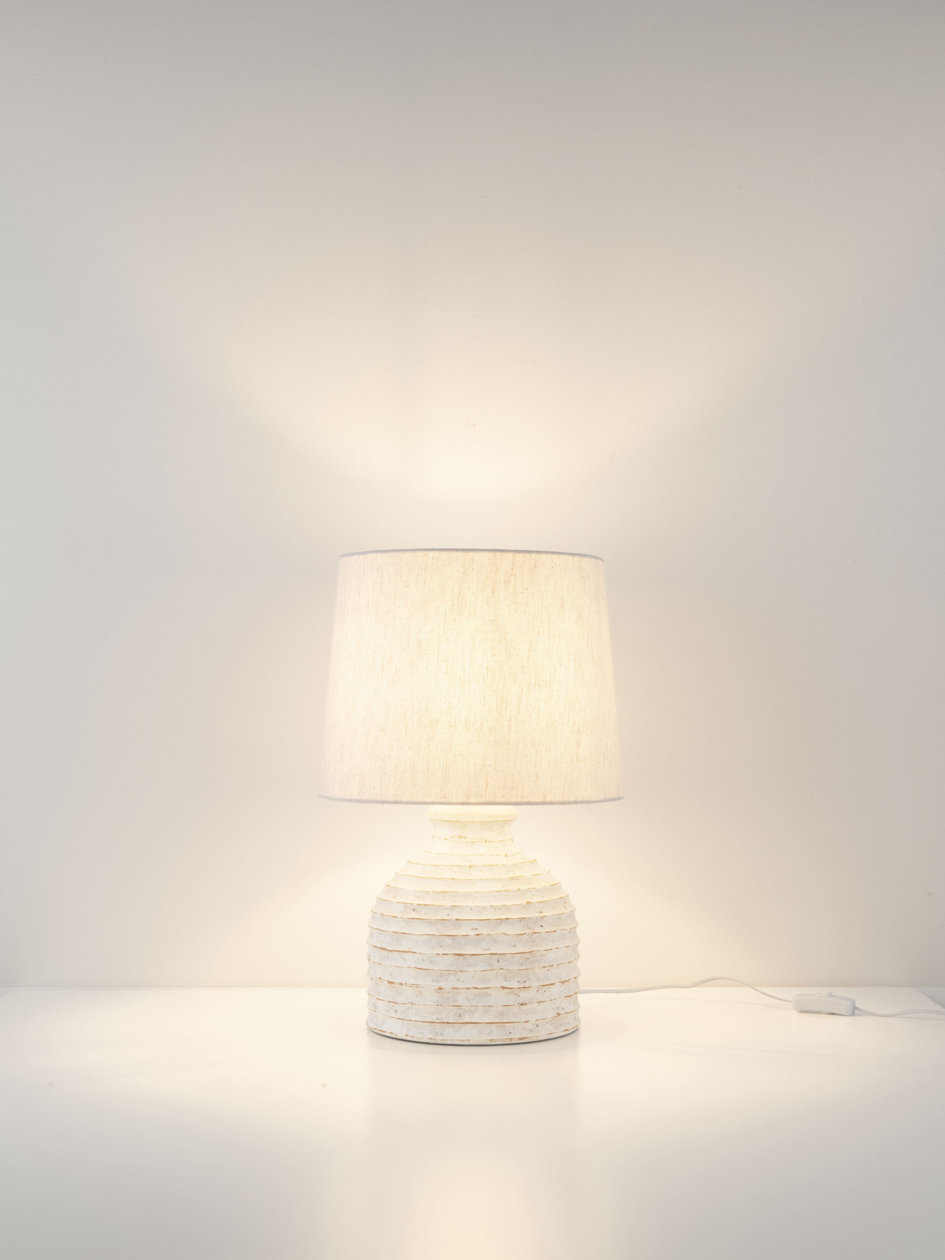 PEREZ | H 46 D 30 cm | 12 W | IP20 | Λευκό | Κεραμικό/Jute